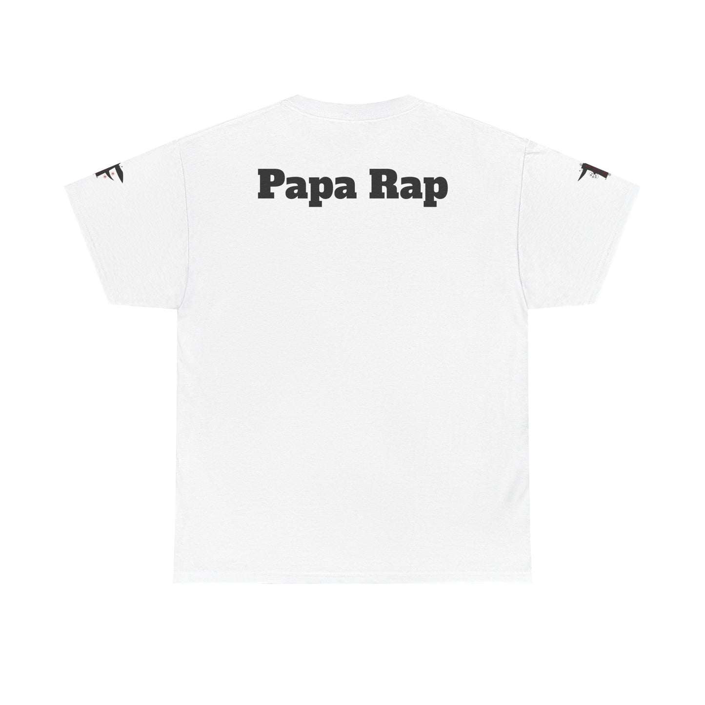 Festive Papa Rap Unisex Heavy Cotton Tee | Holiday Gift, Casual Wear, Graphic Tee, Family Celebration Shirt, Unique Gift for Dads