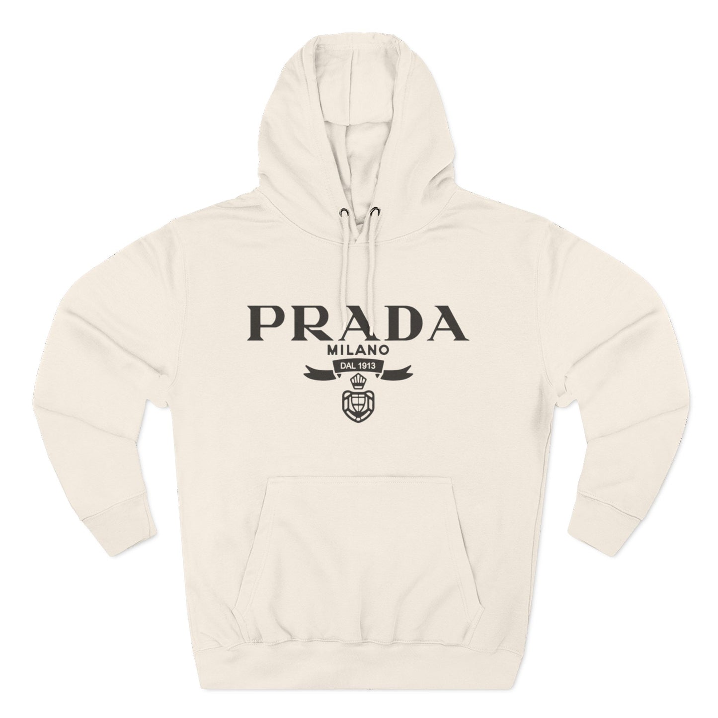 Designer Logo Hoodie - PRADA Milano Inspired Fleece Pullover