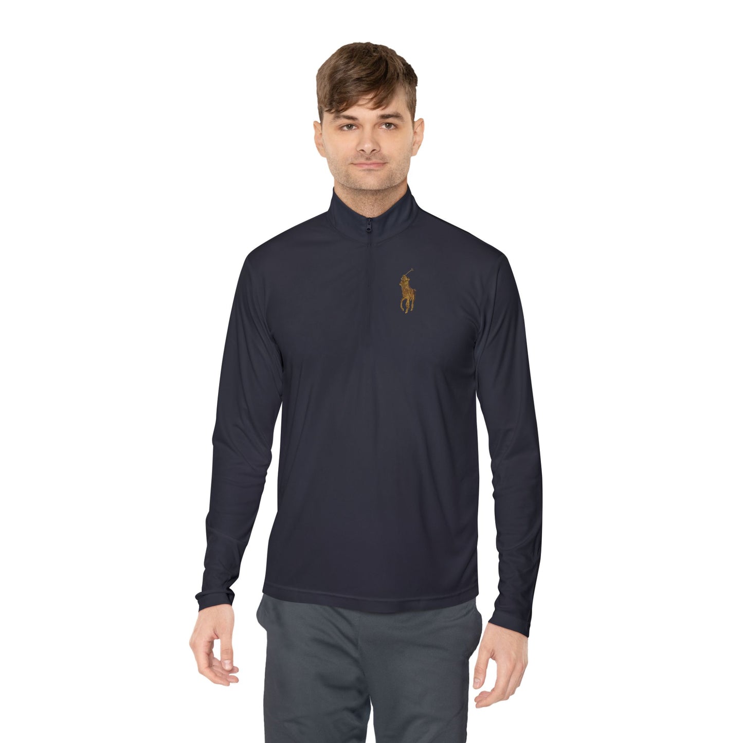 Quarter-Zip Pullover — Classic Polo Pony Embroidered Pullover