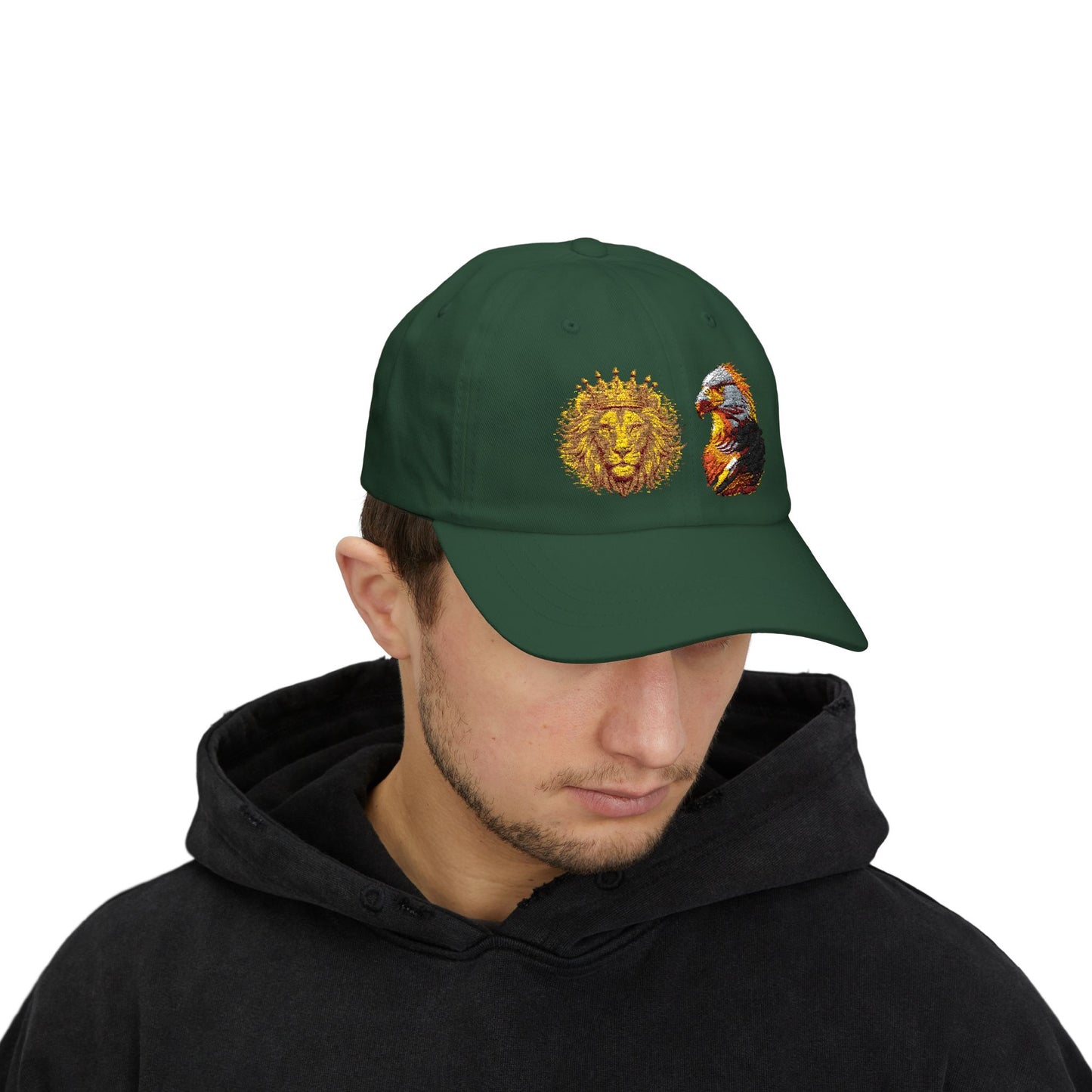 Lion and Eagle Dad Cap – Embroidered Sun Lion & Eagle Baseball Hat