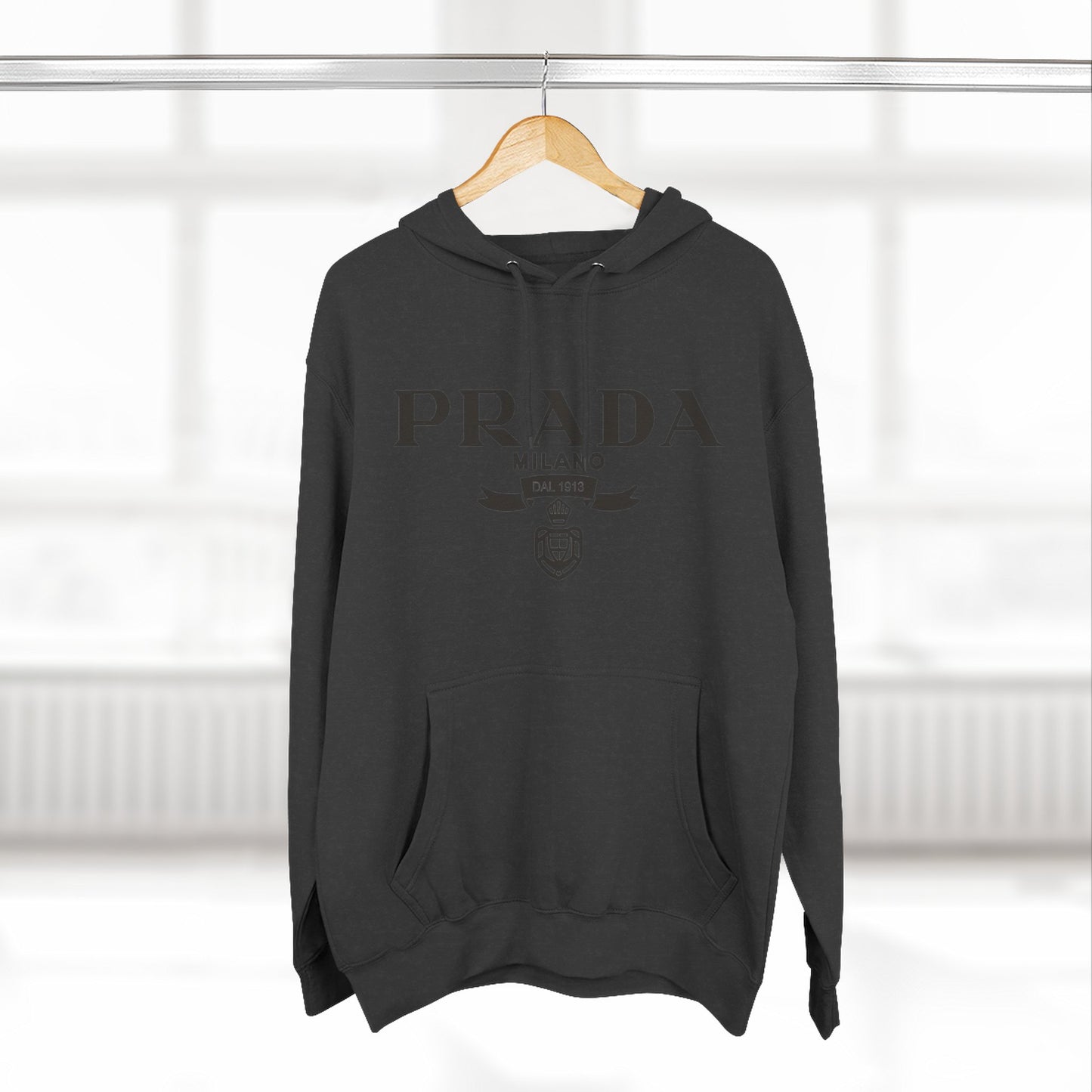 Designer Logo Hoodie - PRADA Milano Inspired Fleece Pullover