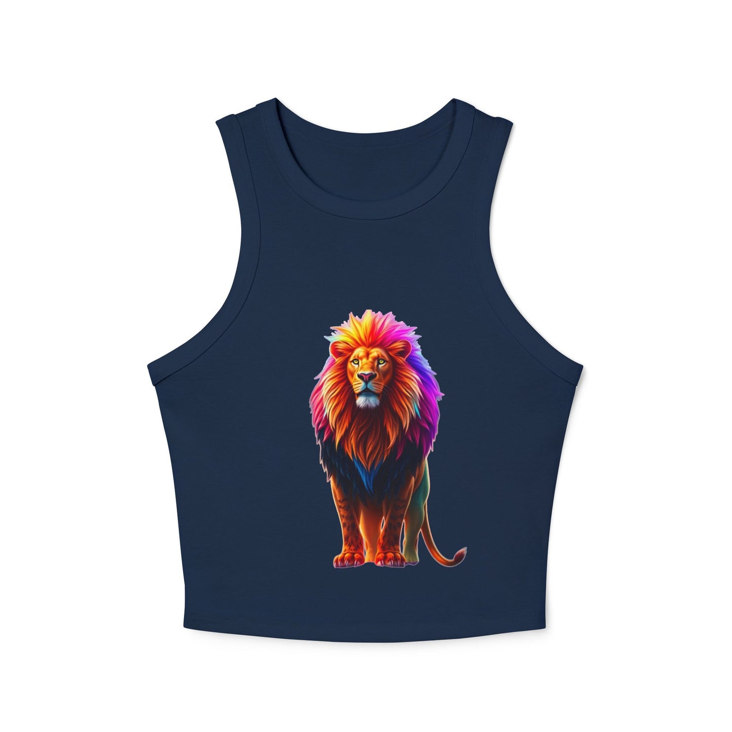 Women's Racer Tank Top — Colorful Pride Lion Graphic