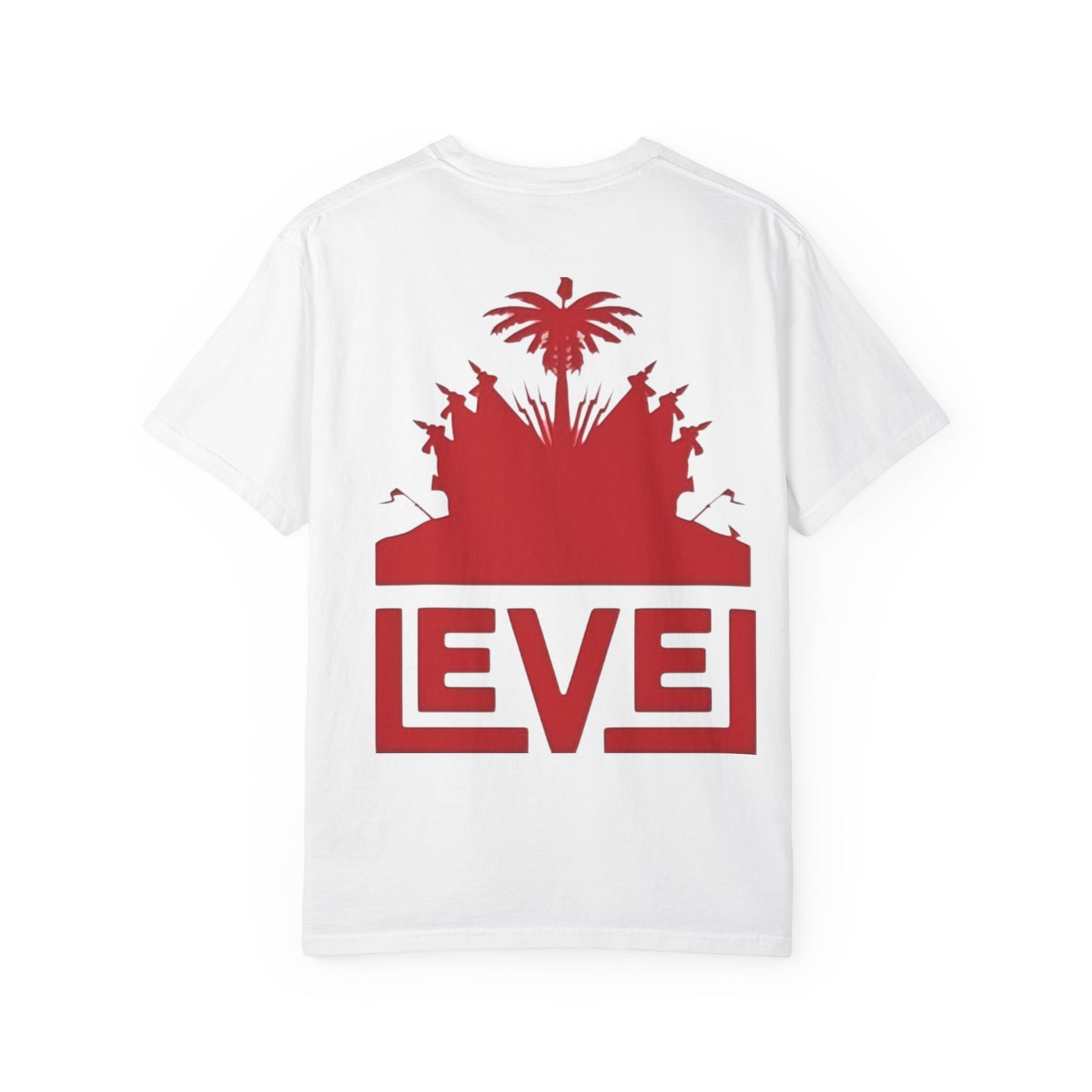 haiti Garment-Dyed T-Shirt with 'LEVEL' Design, Casual Wear, Street Style Tee, Gift for Gamers, Unique Graphic Shirt