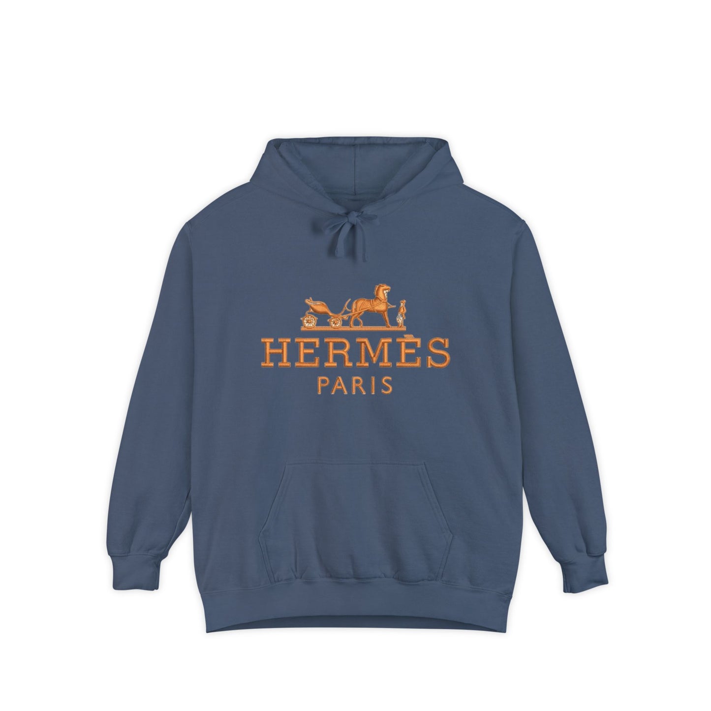Hermès Paris Unisex Garment-Dyed Hoodie - Stylish Relaxed Fit