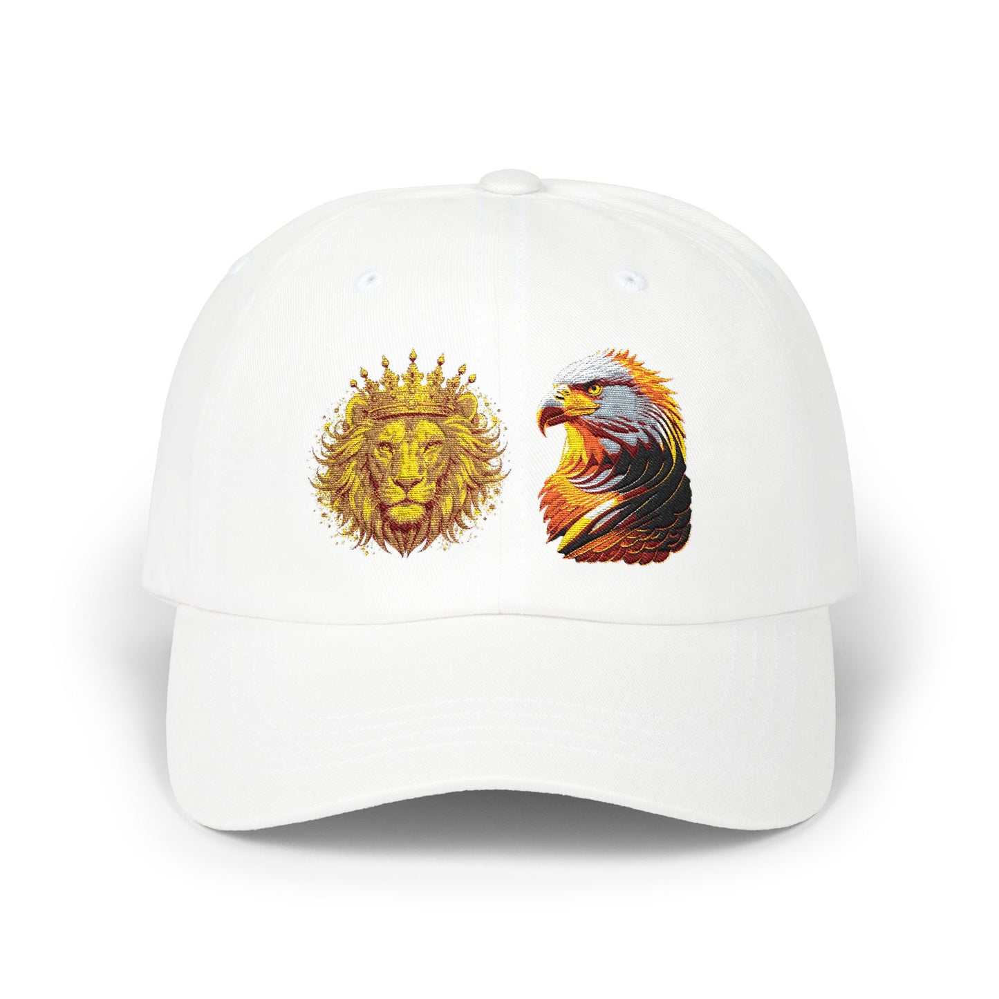 Lion and Eagle Dad Cap – Embroidered Sun Lion & Eagle Baseball Hat
