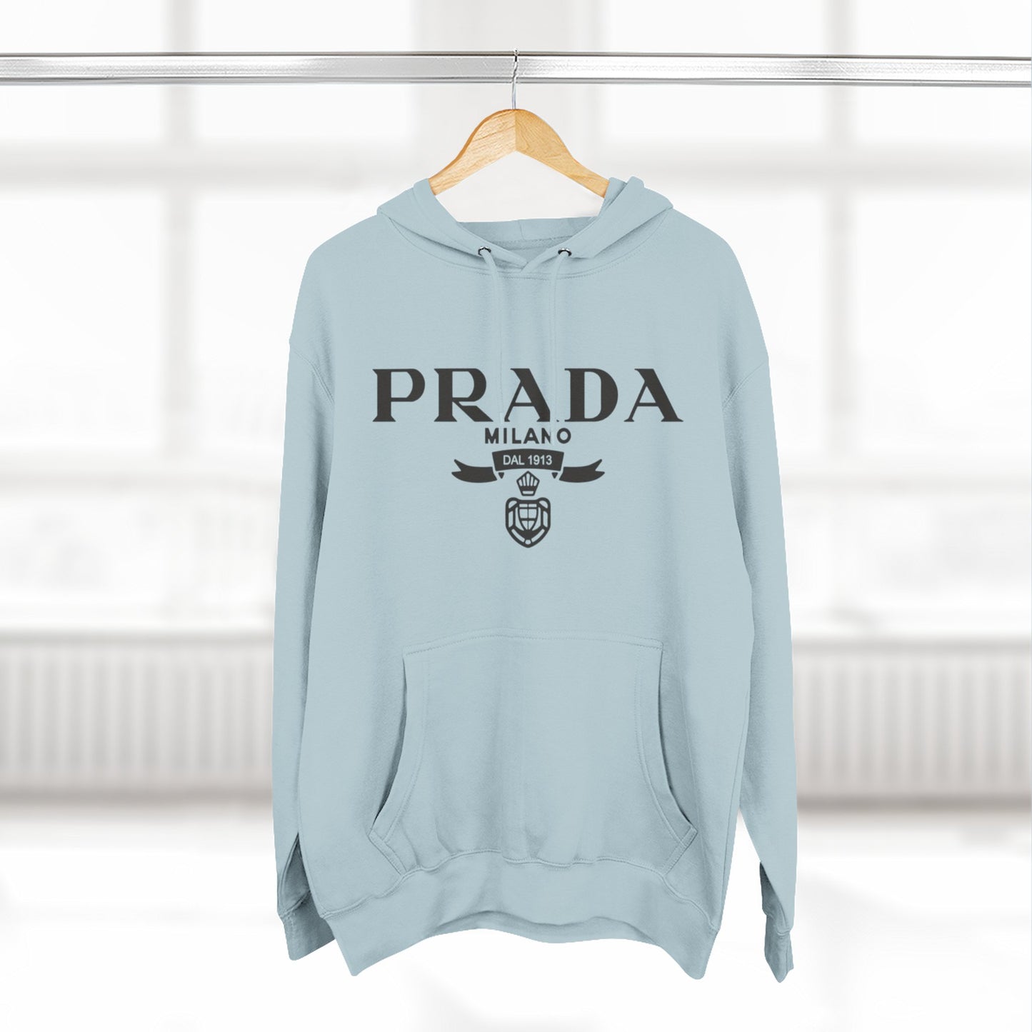 Designer Logo Hoodie - PRADA Milano Inspired Fleece Pullover