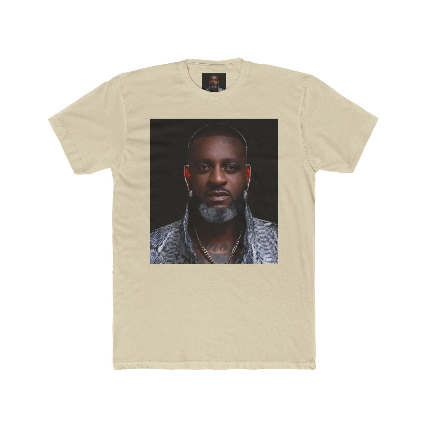 Unisex Cotton Crew Tee with Bold Portrait Design