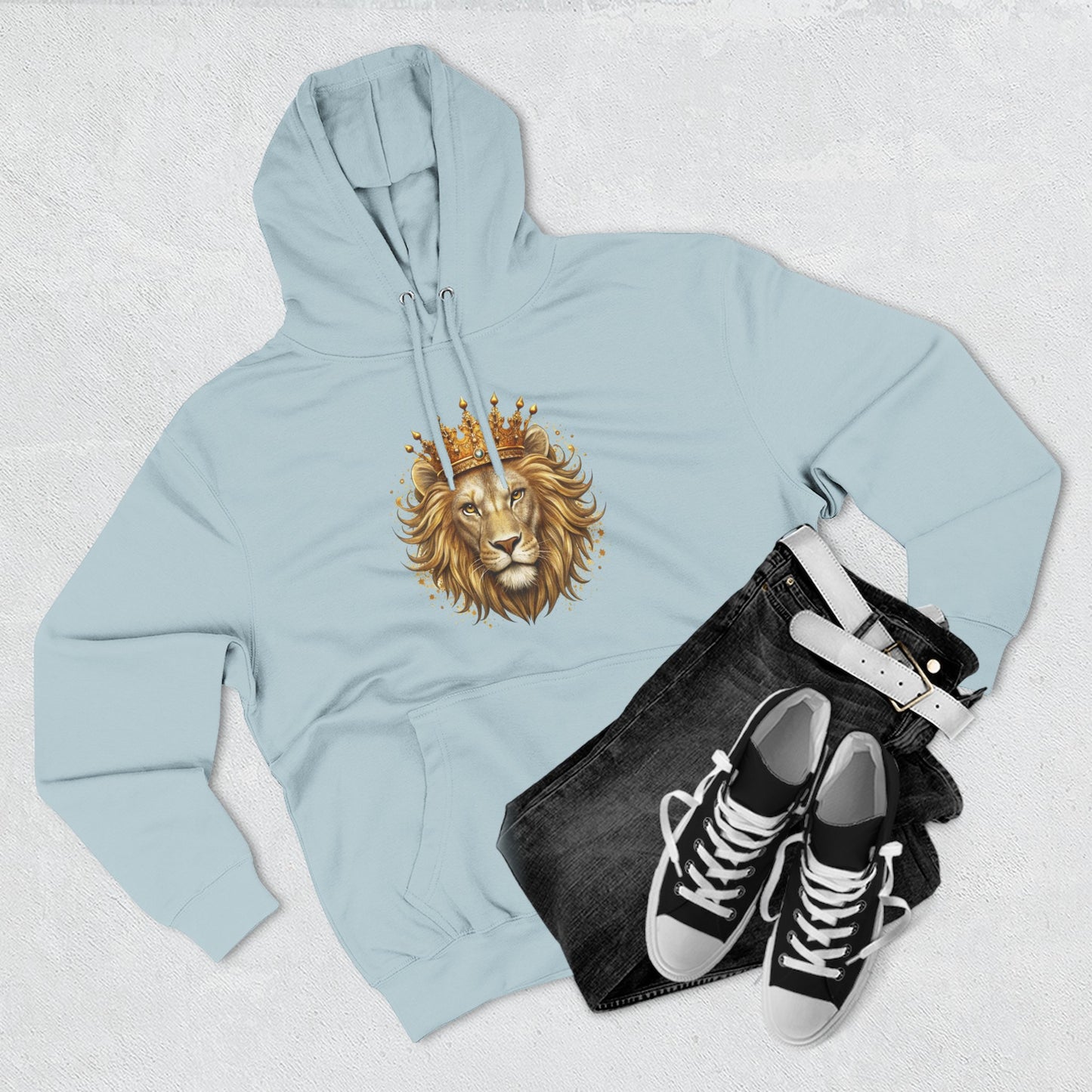 Lion with Crown Hoodie — Regal King Lion Graphic Sweatshirt