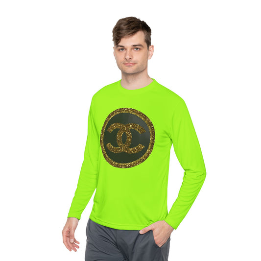 Gold Glitter Interlocking Logo Long Sleeve Tee