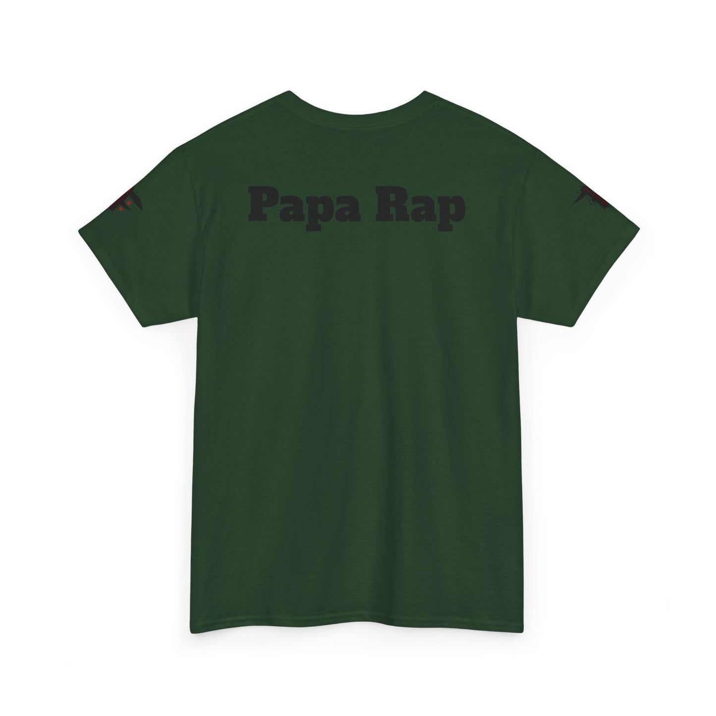 Festive Papa Rap Unisex Heavy Cotton Tee | Holiday Gift, Casual Wear, Graphic Tee, Family Celebration Shirt, Unique Gift for Dads