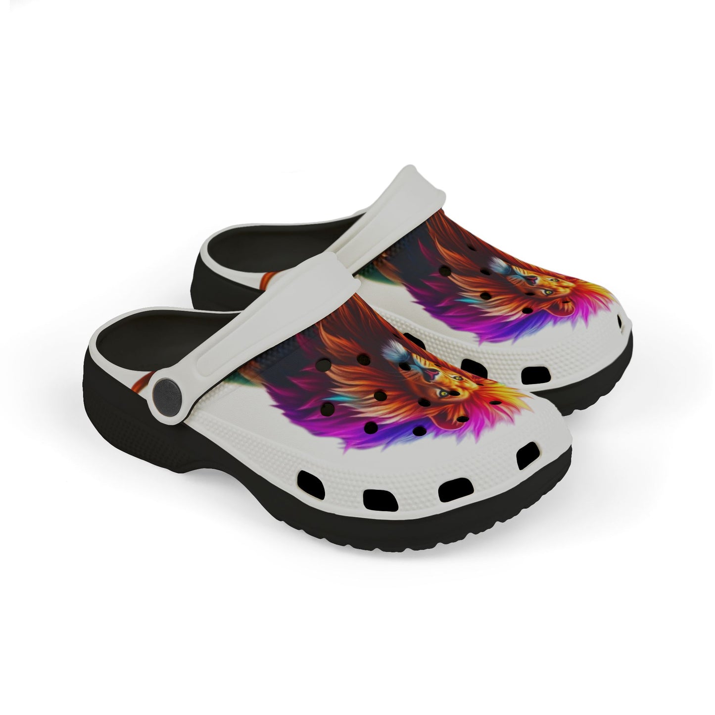 Kids Lion Clogs — Colorful Mane EVA Foam Slip-On Shoes