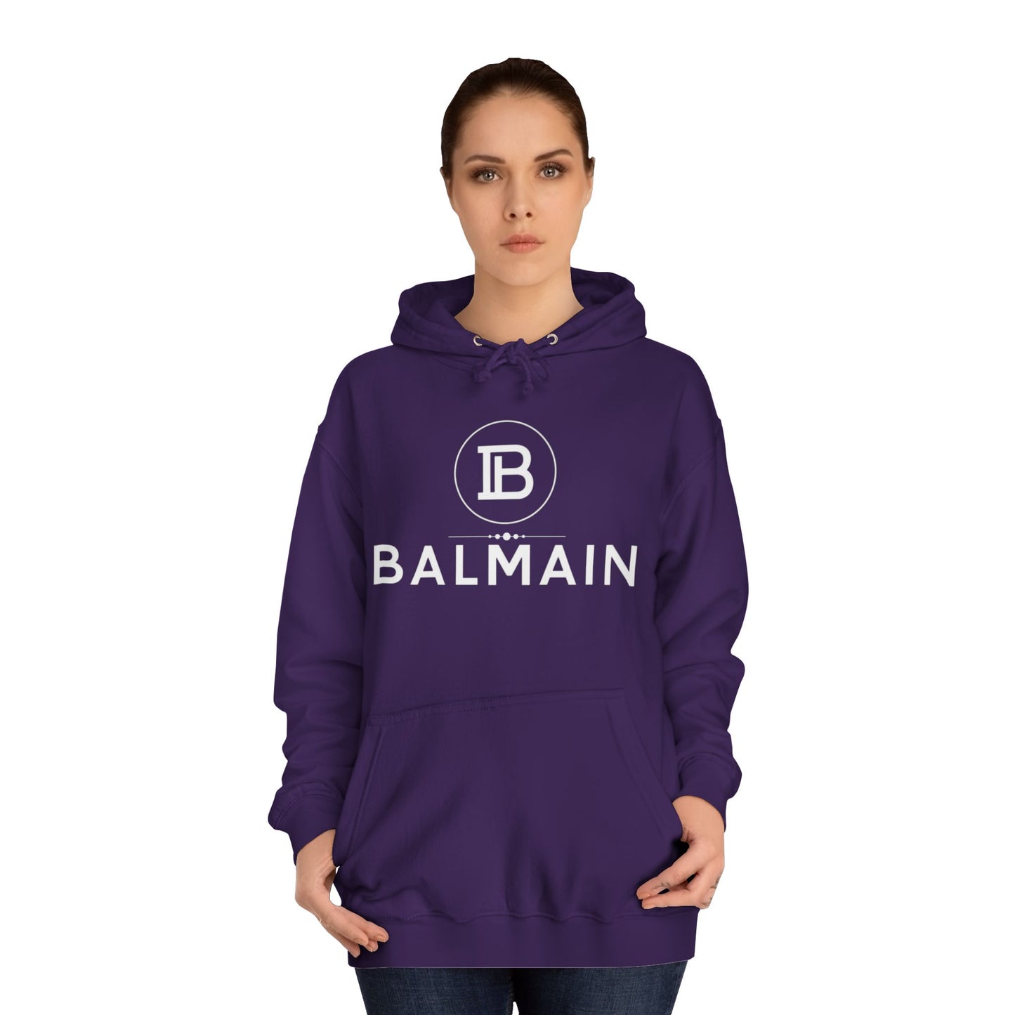 Stylish Unisex College Hoodie with BALMAIN Logo