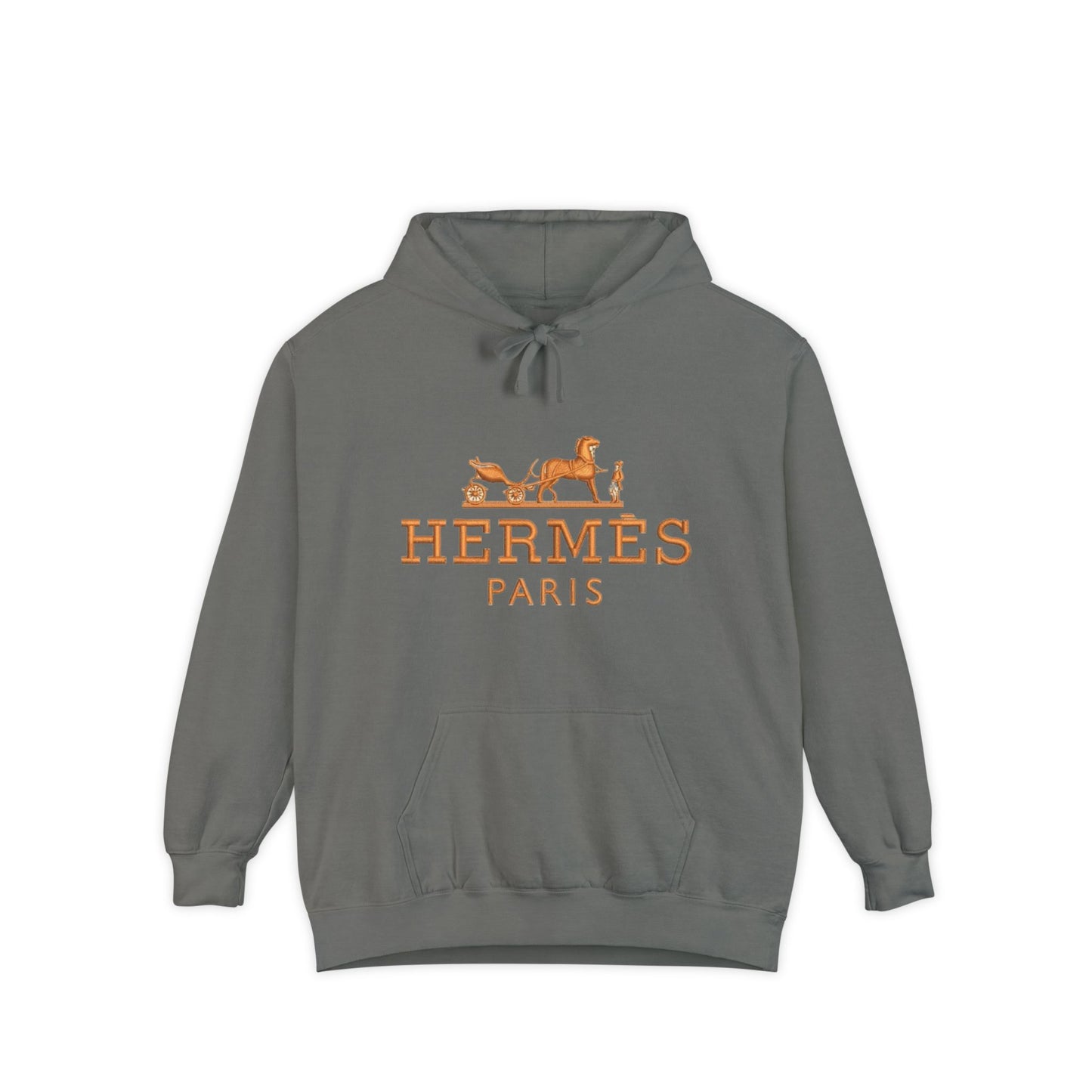 Hermès Paris Unisex Garment-Dyed Hoodie - Stylish Relaxed Fit