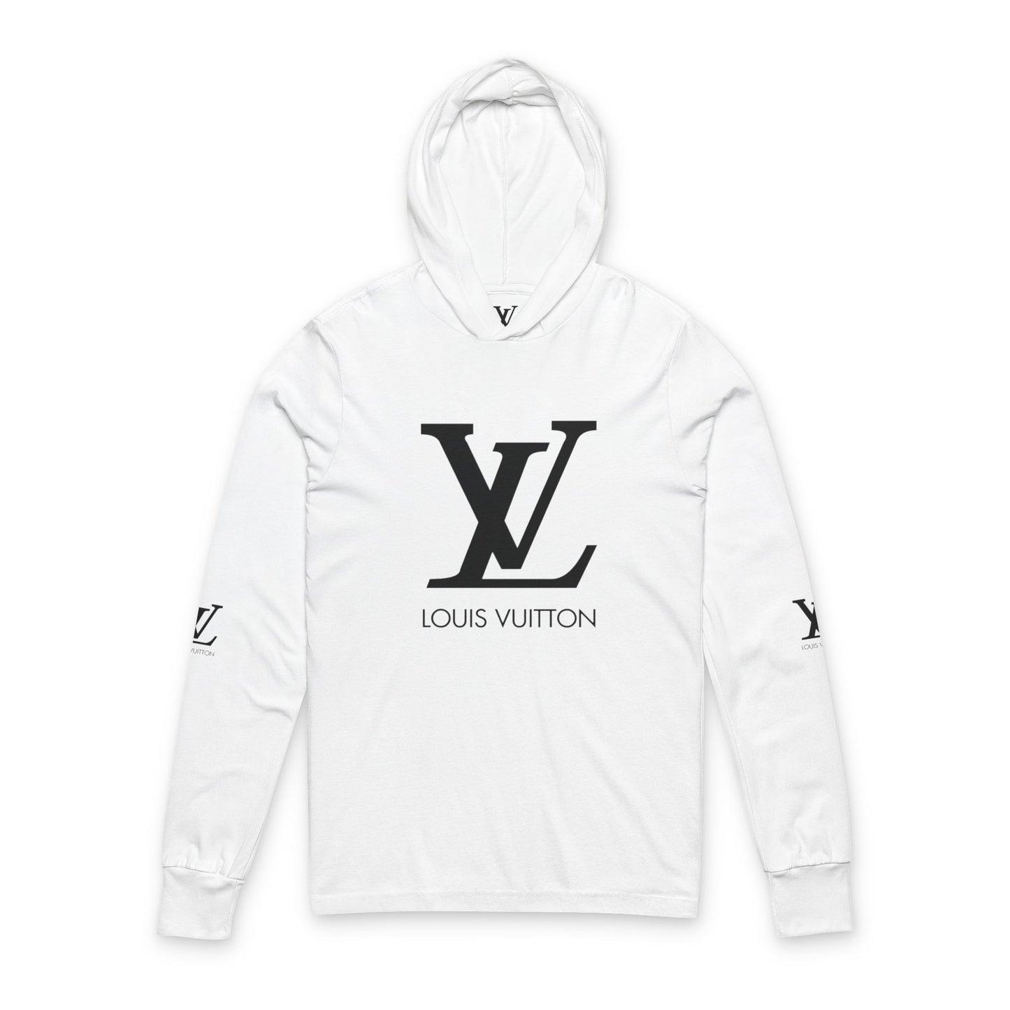 Luxury Unisex Hooded Long Sleeve Tee, Stylish Casual Sweatshirt, Fashionable Hoodie, Designer Apparel, Trendy Streetwear