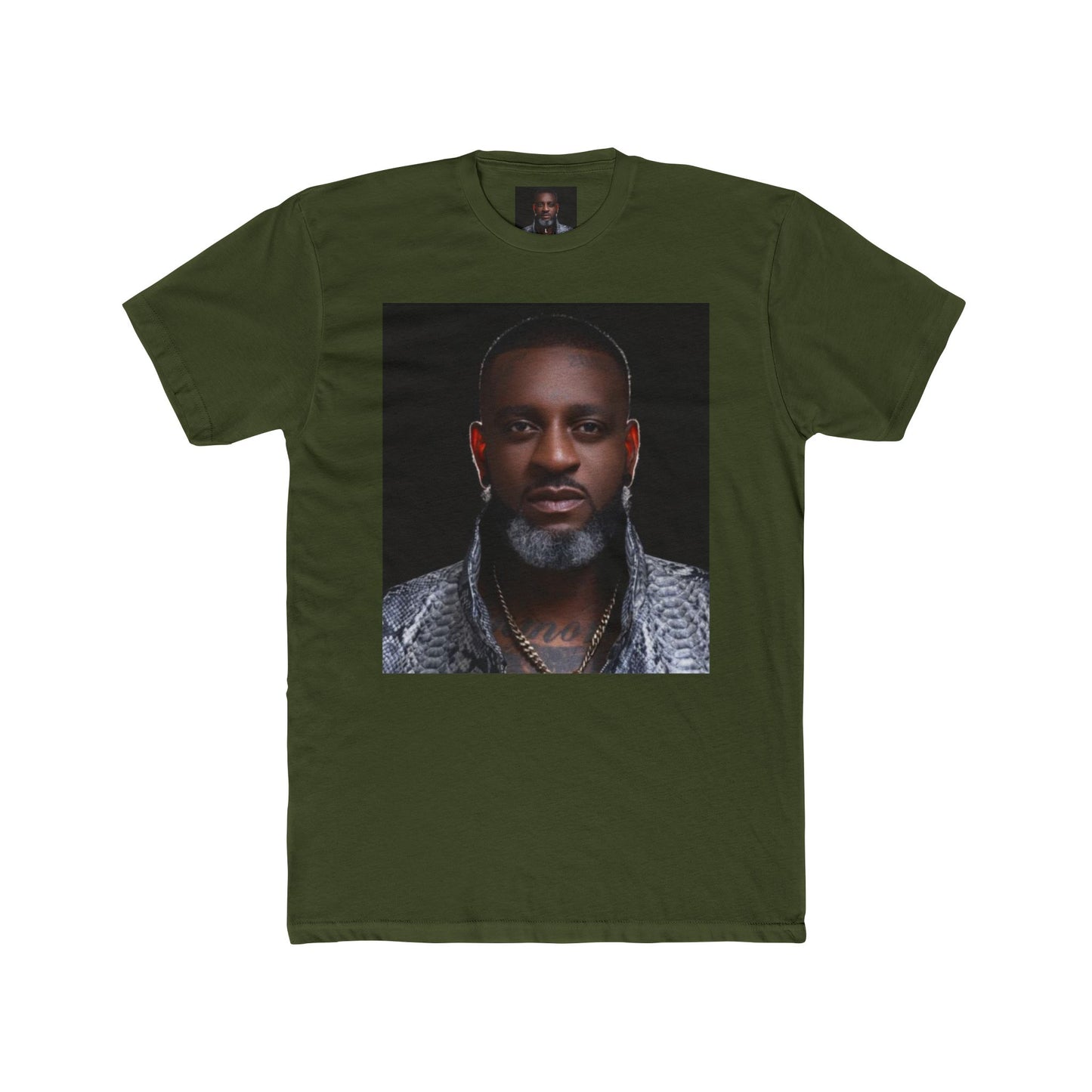 Unisex Cotton Crew Tee with Bold Portrait Design