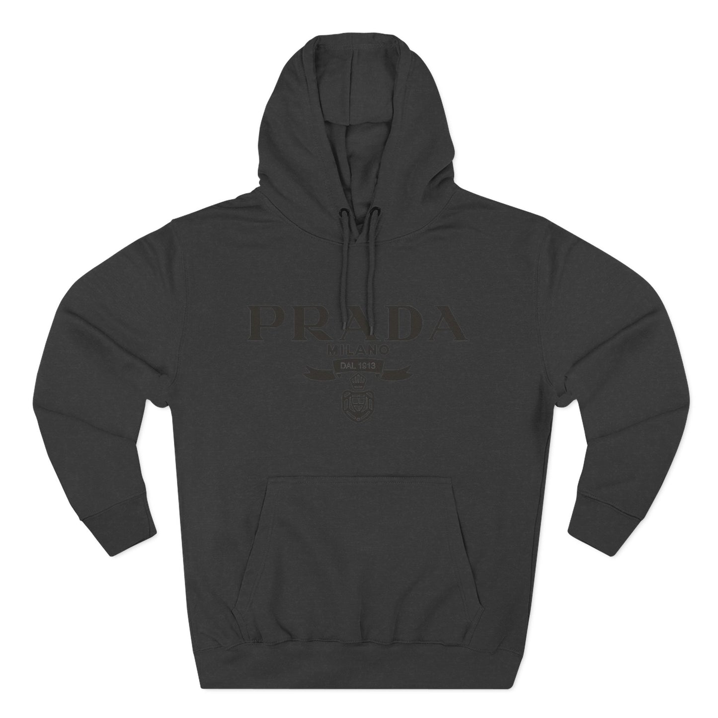 Designer Logo Hoodie - PRADA Milano Inspired Fleece Pullover