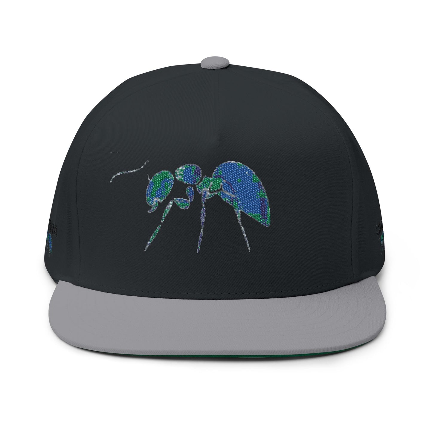 Sparkling Ant Flat Bill Cap - Unique Embroidered Hat, Trendy Accessories for Outdoors, Gifts for Nature Lovers, Birthday, Summer
