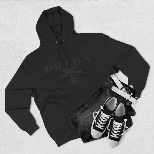 Designer Logo Hoodie - PRADA Milano Inspired Fleece Pullover