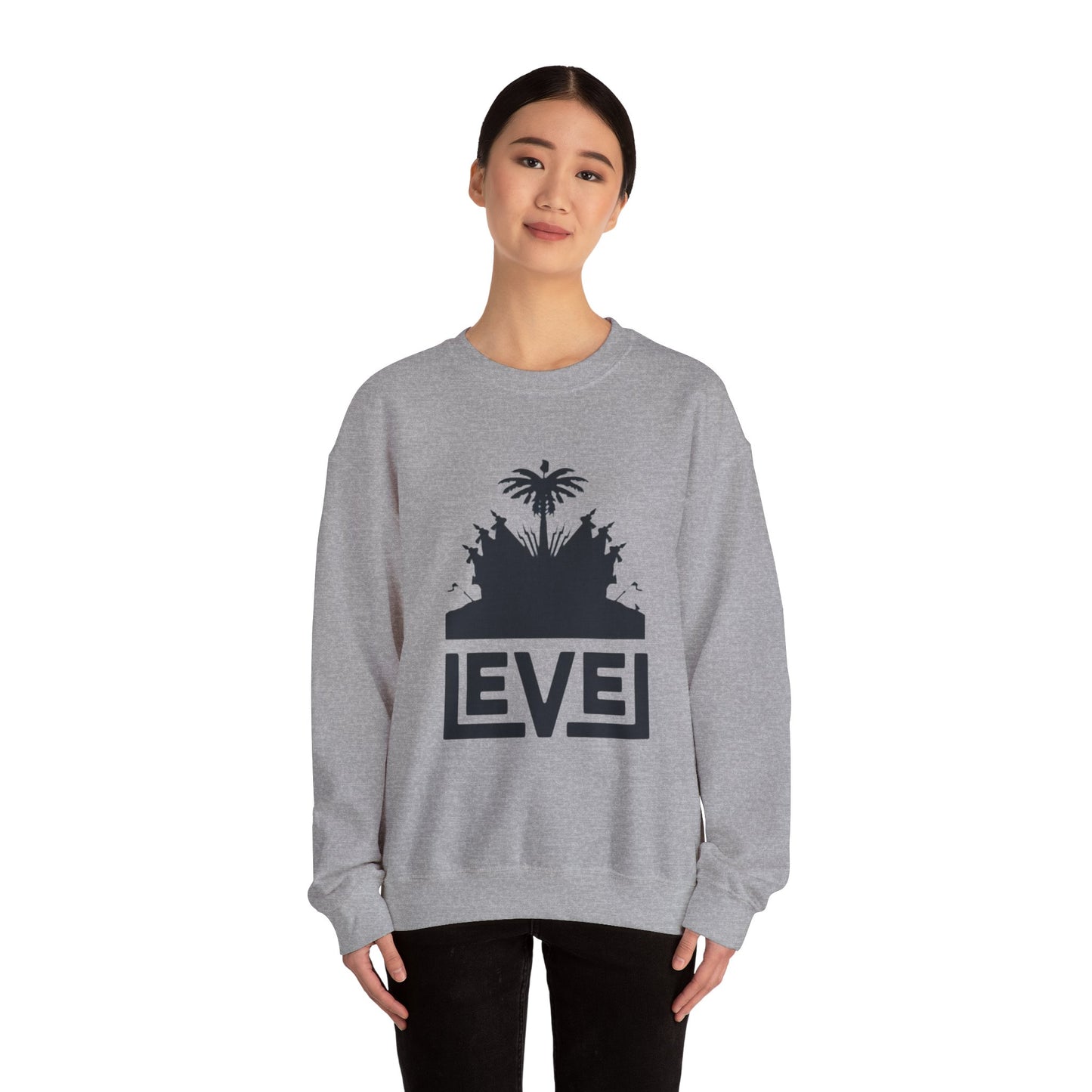 Urban Level Vibe Crewneck Sweatshirt | Unisex Casual Wear, Trendy Layering, Gift for Him/Her, Street Style, Everyday Comfort