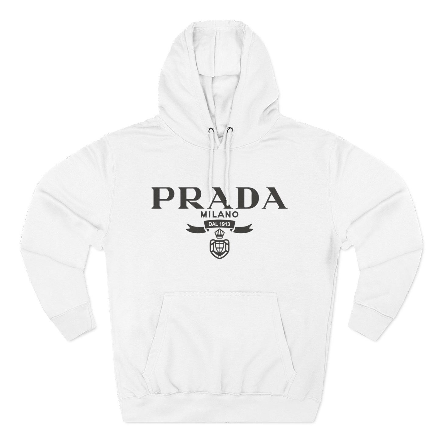 Designer Logo Hoodie - PRADA Milano Inspired Fleece Pullover
