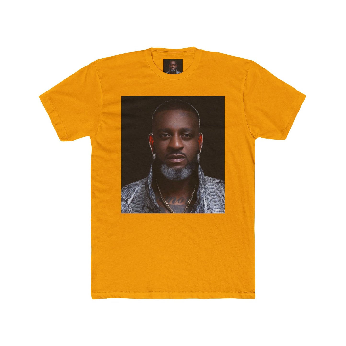 Unisex Cotton Crew Tee with Bold Portrait Design