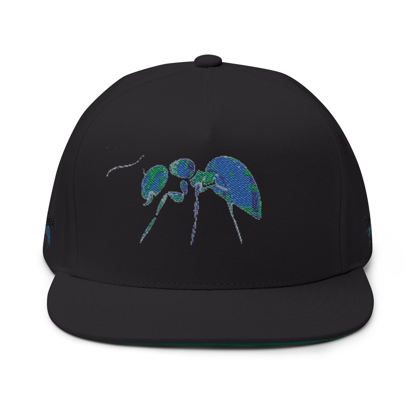 Sparkling Ant Flat Bill Cap - Unique Embroidered Hat, Trendy Accessories for Outdoors, Gifts for Nature Lovers, Birthday, Summer