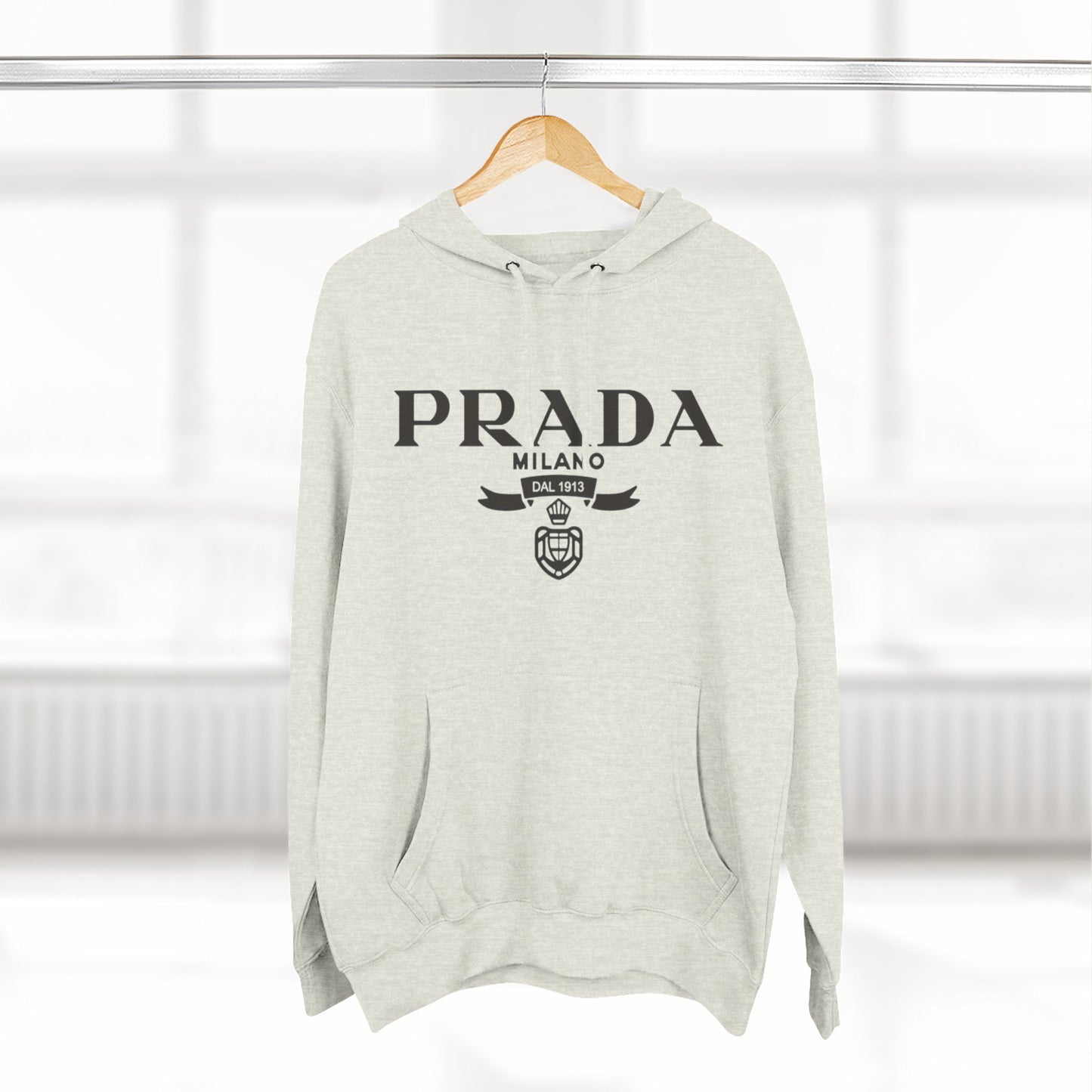 Designer Logo Hoodie - PRADA Milano Inspired Fleece Pullover