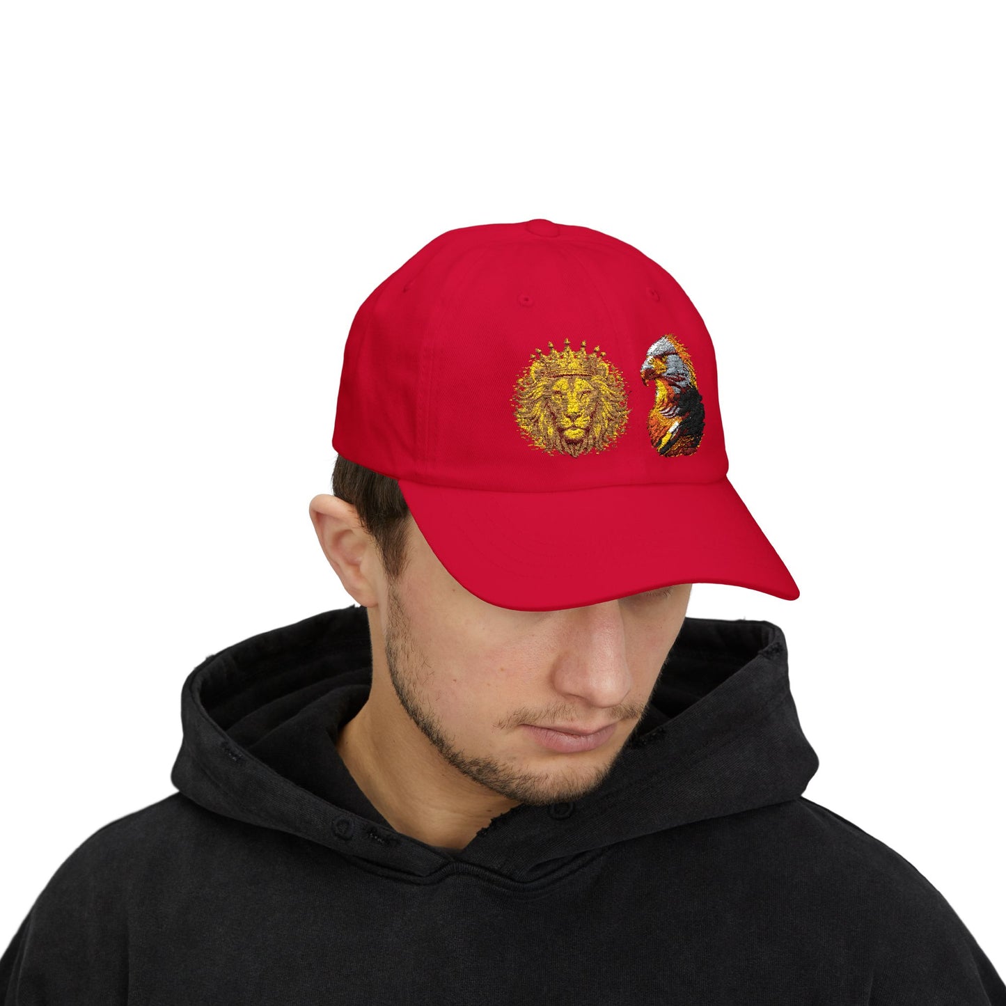 Lion and Eagle Dad Cap – Embroidered Sun Lion & Eagle Baseball Hat