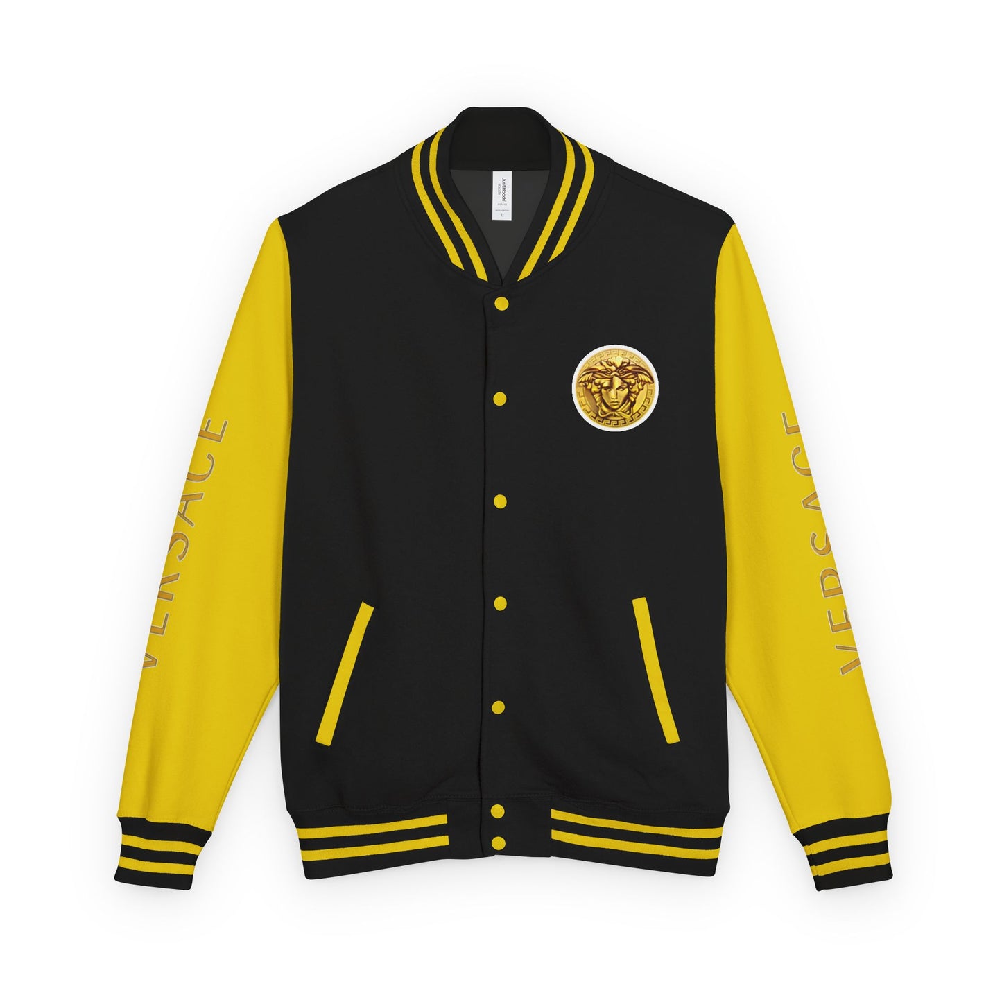 Versace-Style Unisex Heavyweight Letterman Jacket | Vintage Streetwear, Casual Fashion, Layering, Gift for Fashion Lovers, Unique Outerwear