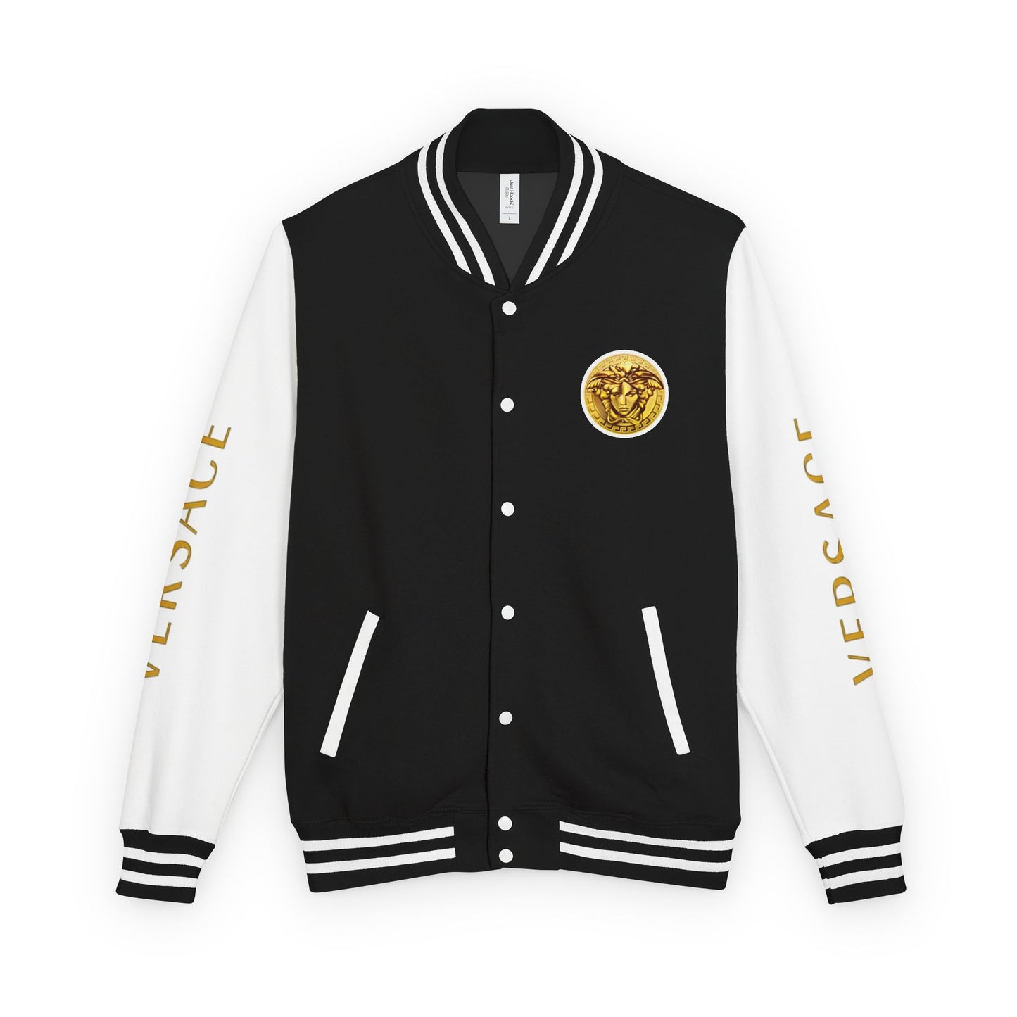 Versace-Style Unisex Heavyweight Letterman Jacket | Vintage Streetwear, Casual Fashion, Layering, Gift for Fashion Lovers, Unique Outerwear