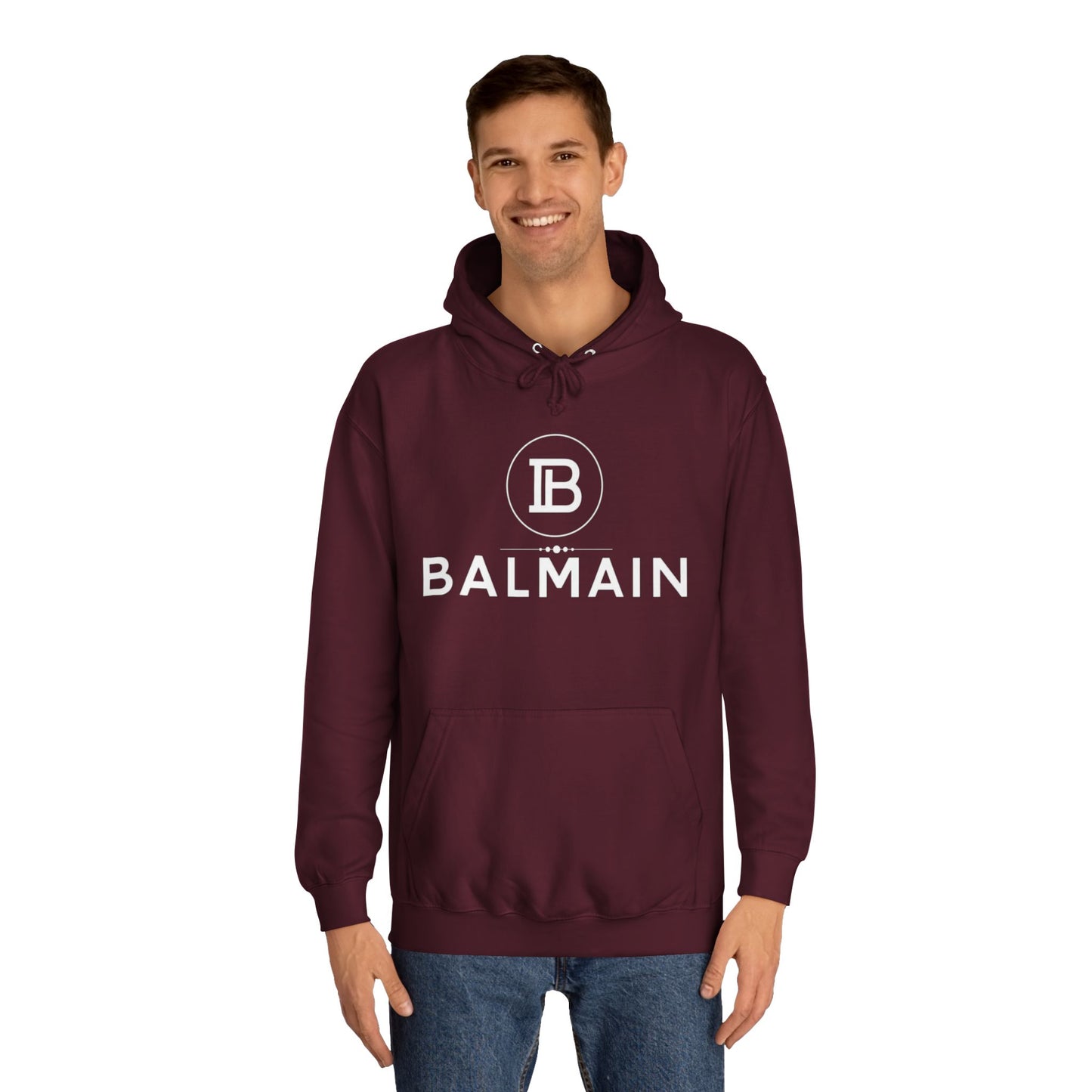 Stylish Unisex College Hoodie with BALMAIN Logo