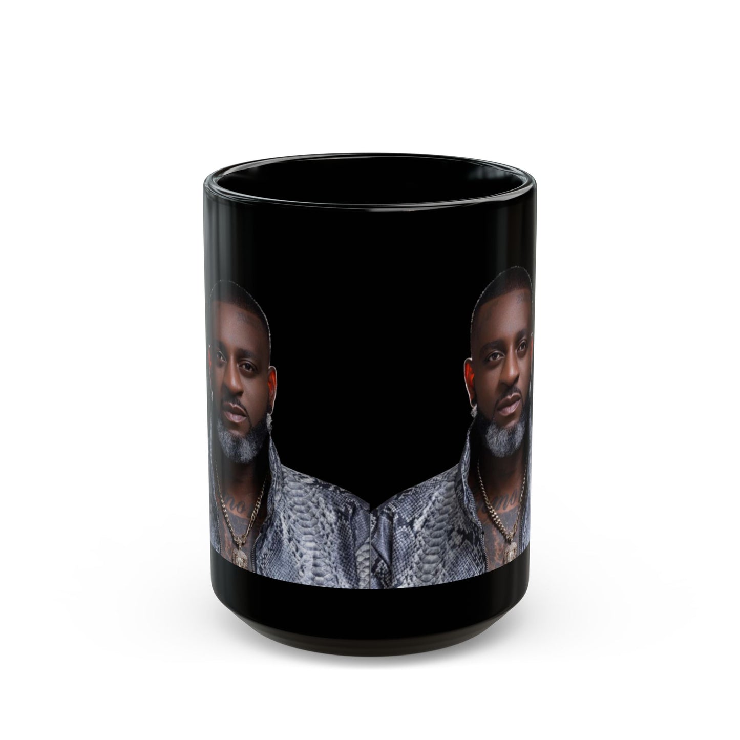 Black Photo Portrait Mug – Stylish Dark Portrait Ceramic Coffee Cup (11oz, 15oz)