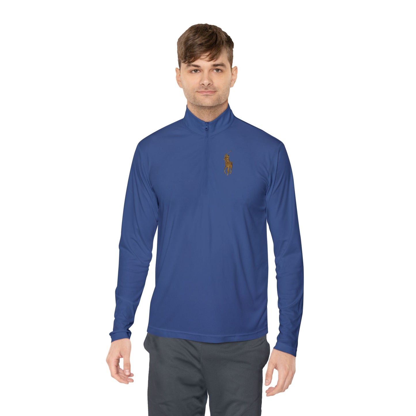Quarter-Zip Pullover — Classic Polo Pony Embroidered Pullover