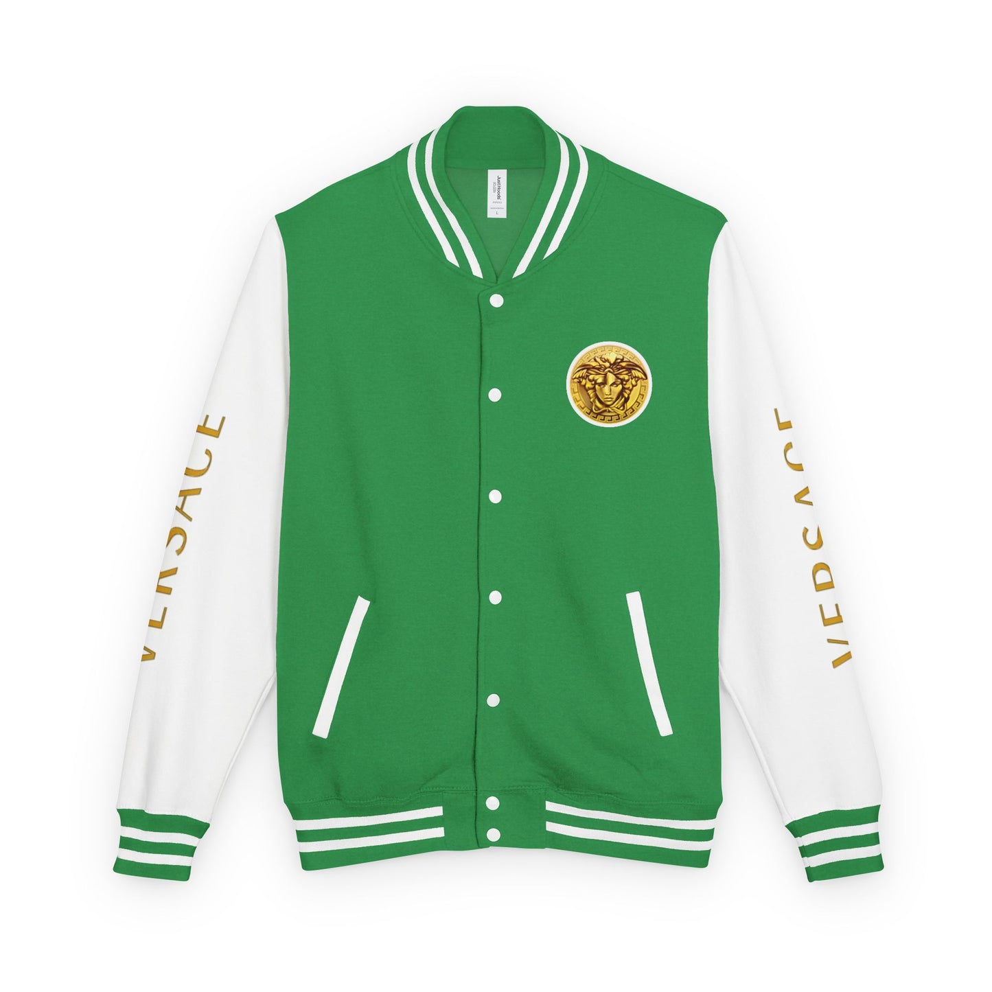 Versace-Style Unisex Heavyweight Letterman Jacket | Vintage Streetwear, Casual Fashion, Layering, Gift for Fashion Lovers, Unique Outerwear