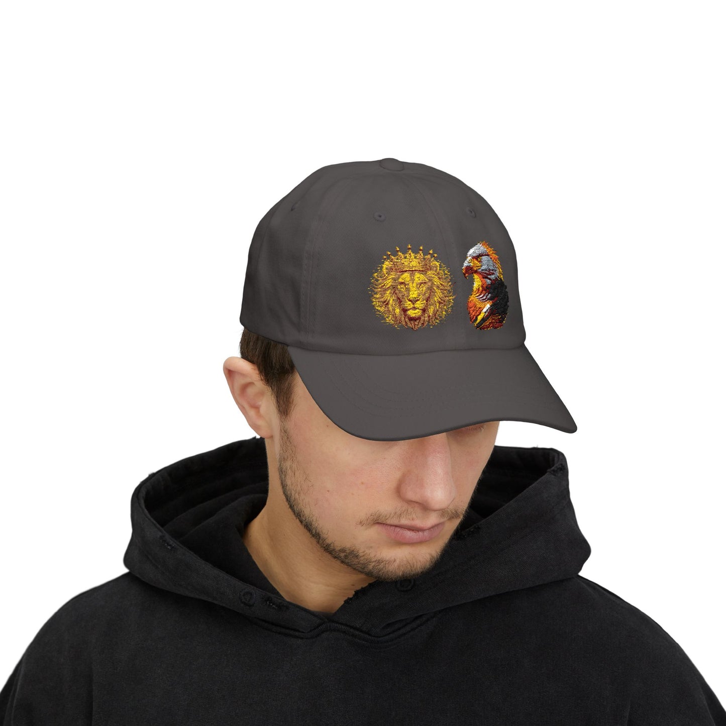 Lion and Eagle Dad Cap – Embroidered Sun Lion & Eagle Baseball Hat
