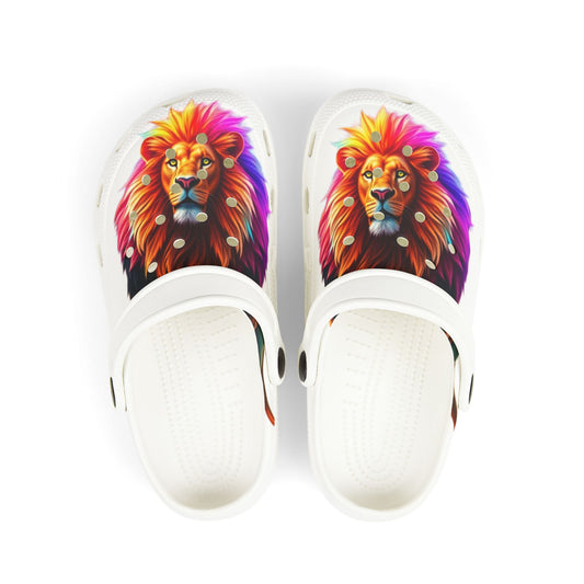Kids Lion Clogs — Colorful Mane EVA Foam Slip-On Shoes