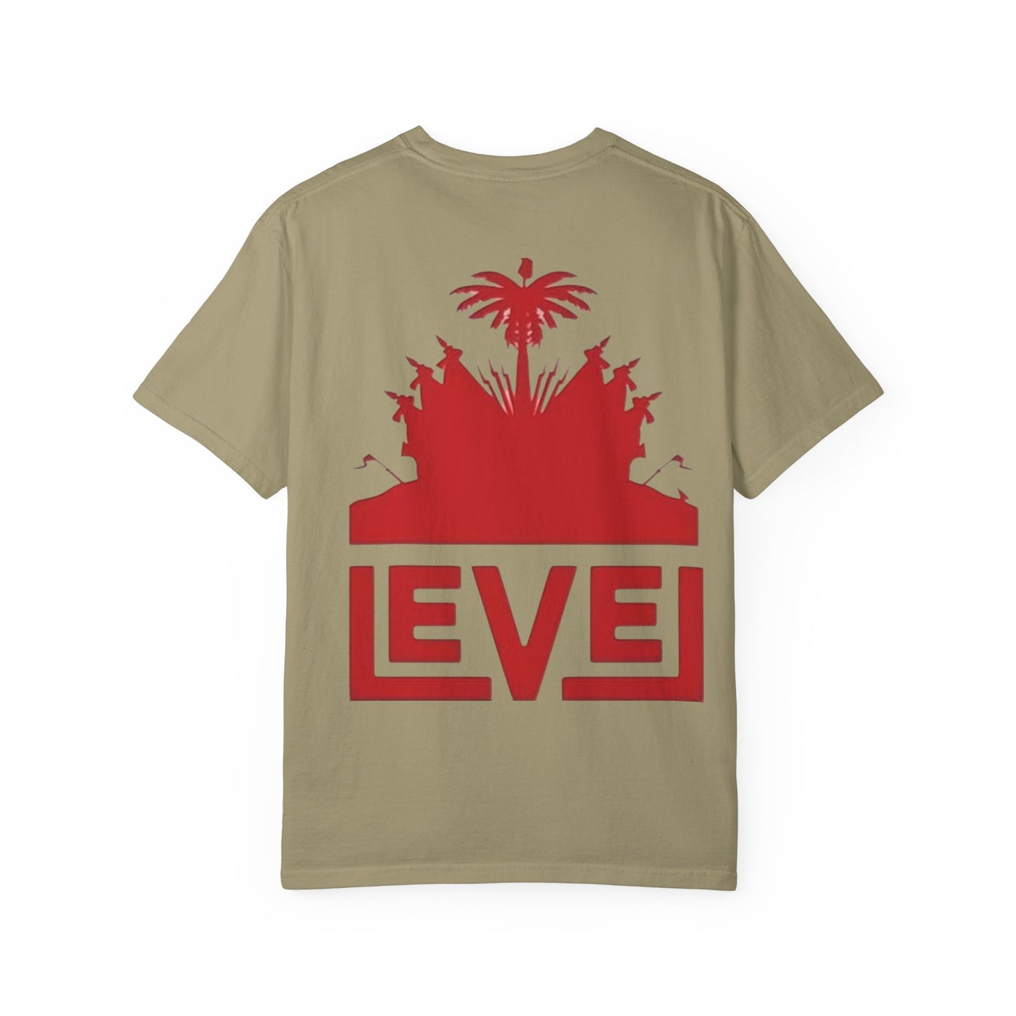 haiti Garment-Dyed T-Shirt with 'LEVEL' Design, Casual Wear, Street Style Tee, Gift for Gamers, Unique Graphic Shirt