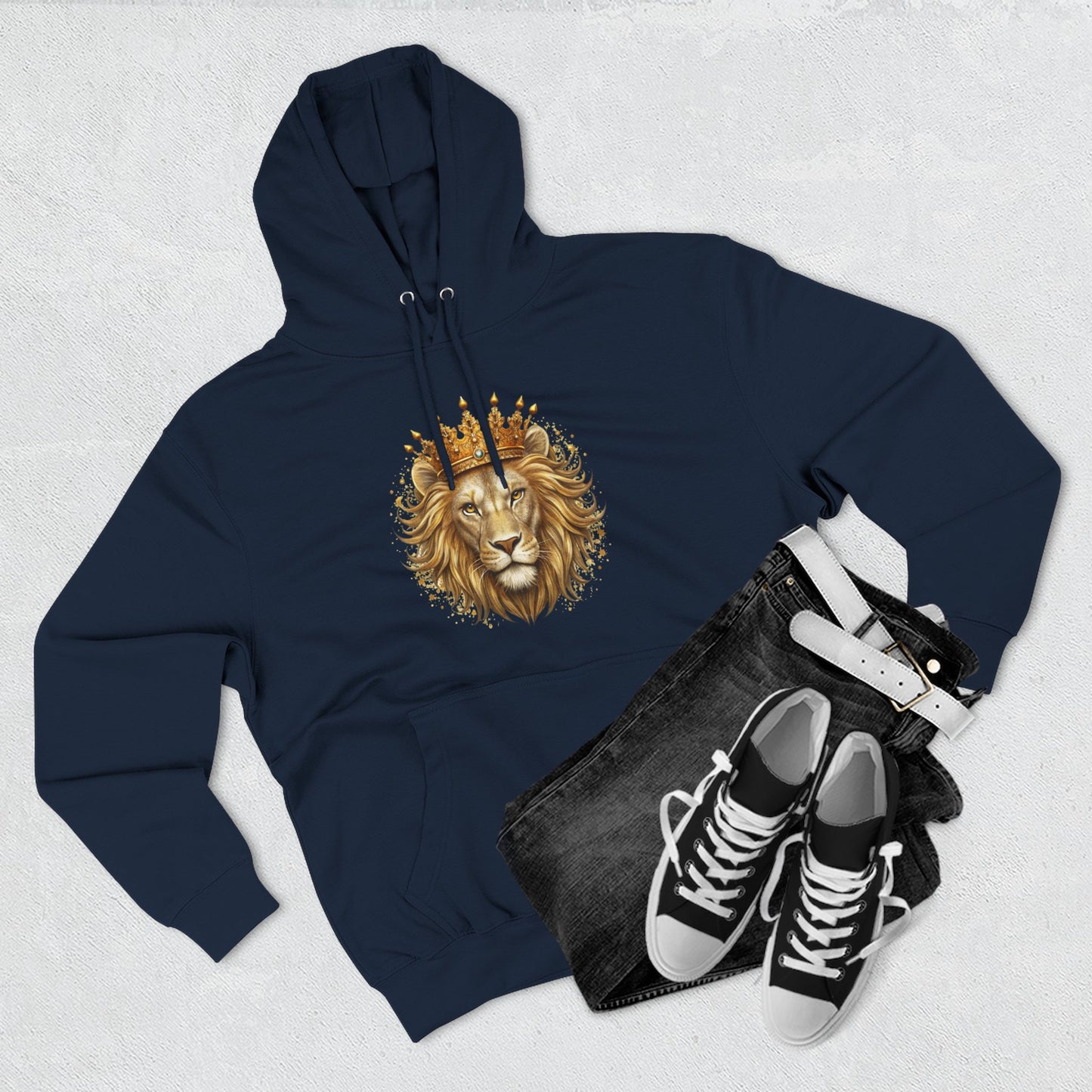 Lion with Crown Hoodie — Regal King Lion Graphic Sweatshirt