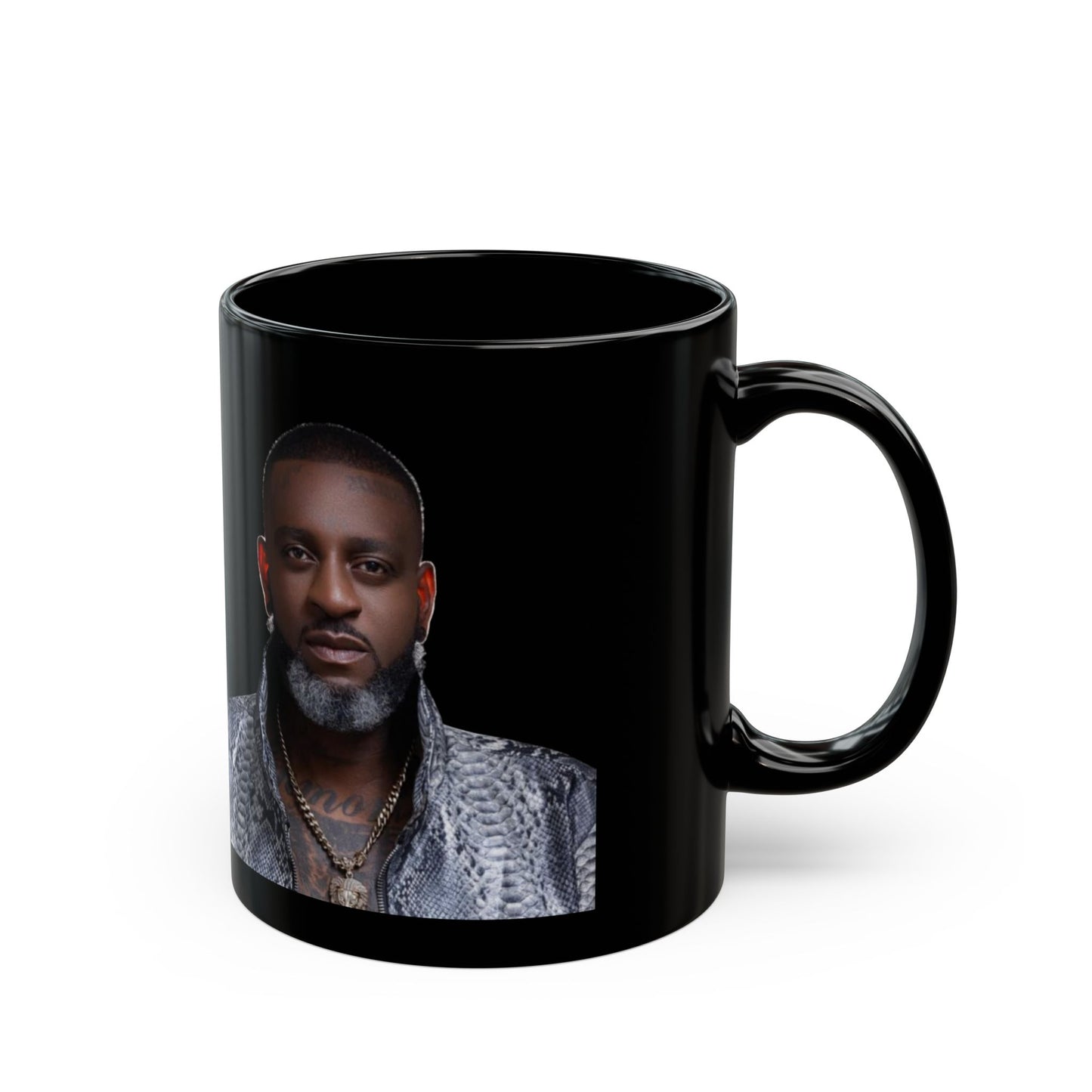 Black Photo Portrait Mug – Stylish Dark Portrait Ceramic Coffee Cup (11oz, 15oz)