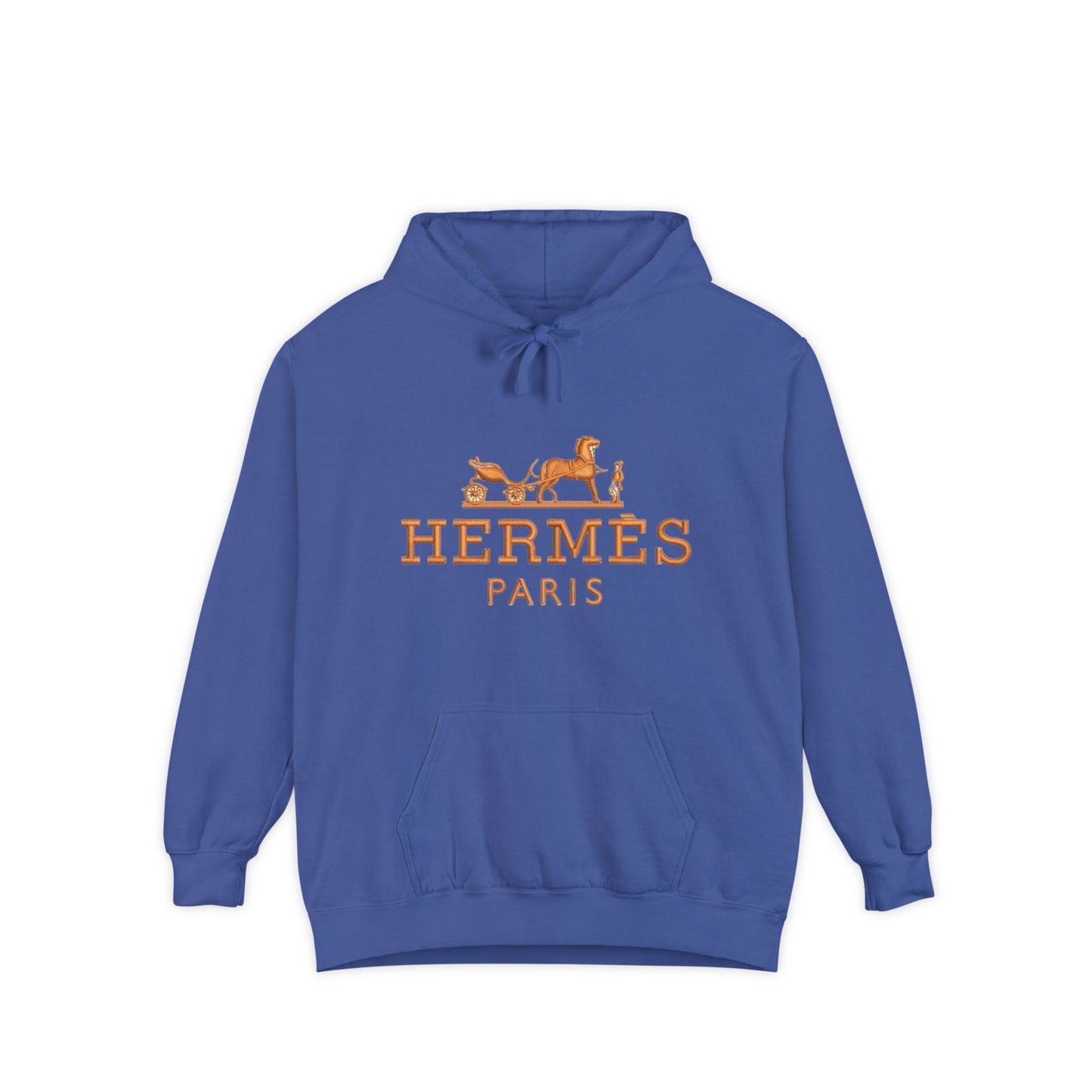 Hermès Paris Unisex Garment-Dyed Hoodie - Stylish Relaxed Fit