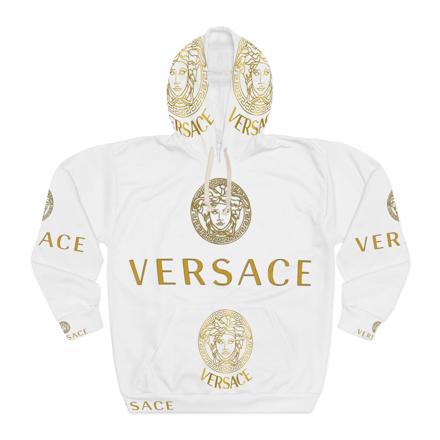 Luxurious Versace-Inspired Unisex Pullover Hoodie, Trendy Streetwear, Fashion Statement, Perfect Gift, Comfortable Layering