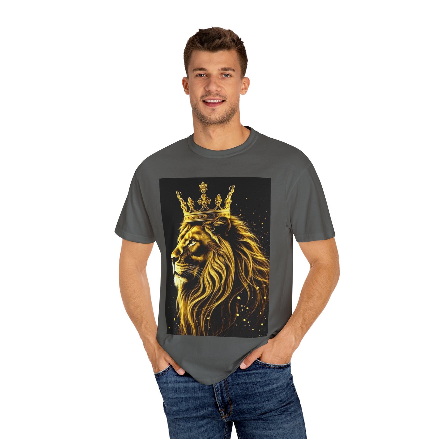 Lion King Crown T-Shirt — Regal Golden Lion Graphic Tee