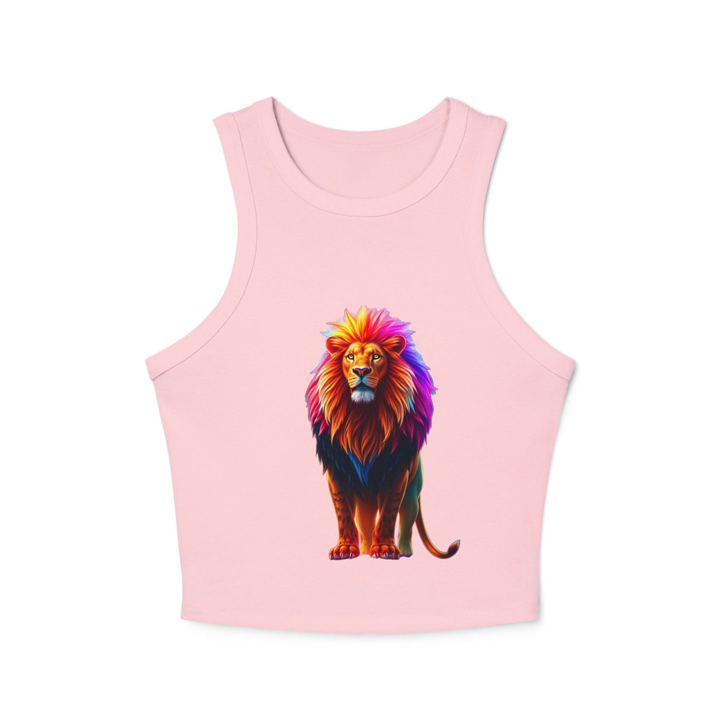 Women's Racer Tank Top — Colorful Pride Lion Graphic