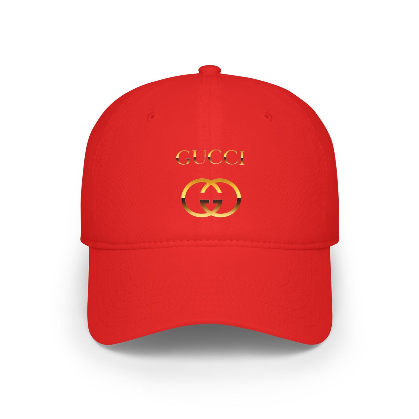 Luxurious Red Gucci-Inspired Low Profile Baseball Cap