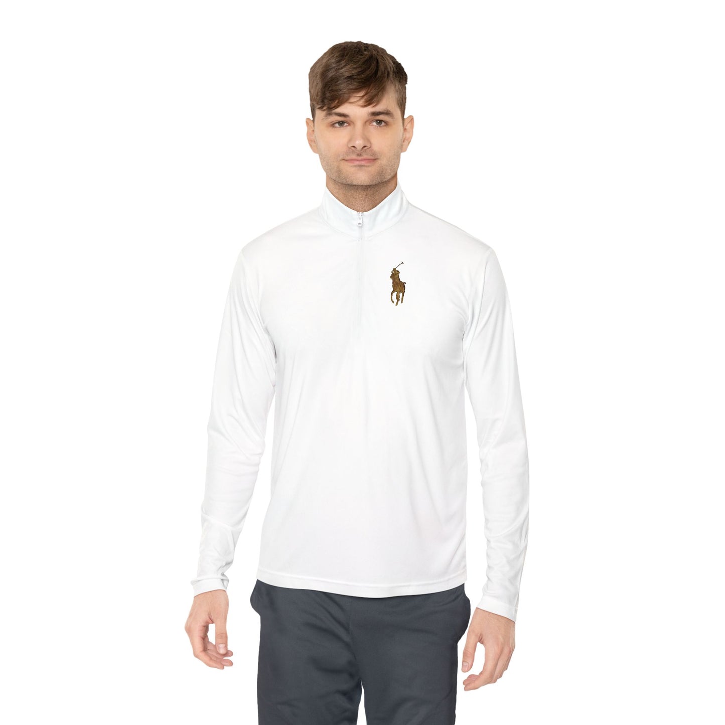 Quarter-Zip Pullover — Classic Polo Pony Embroidered Pullover