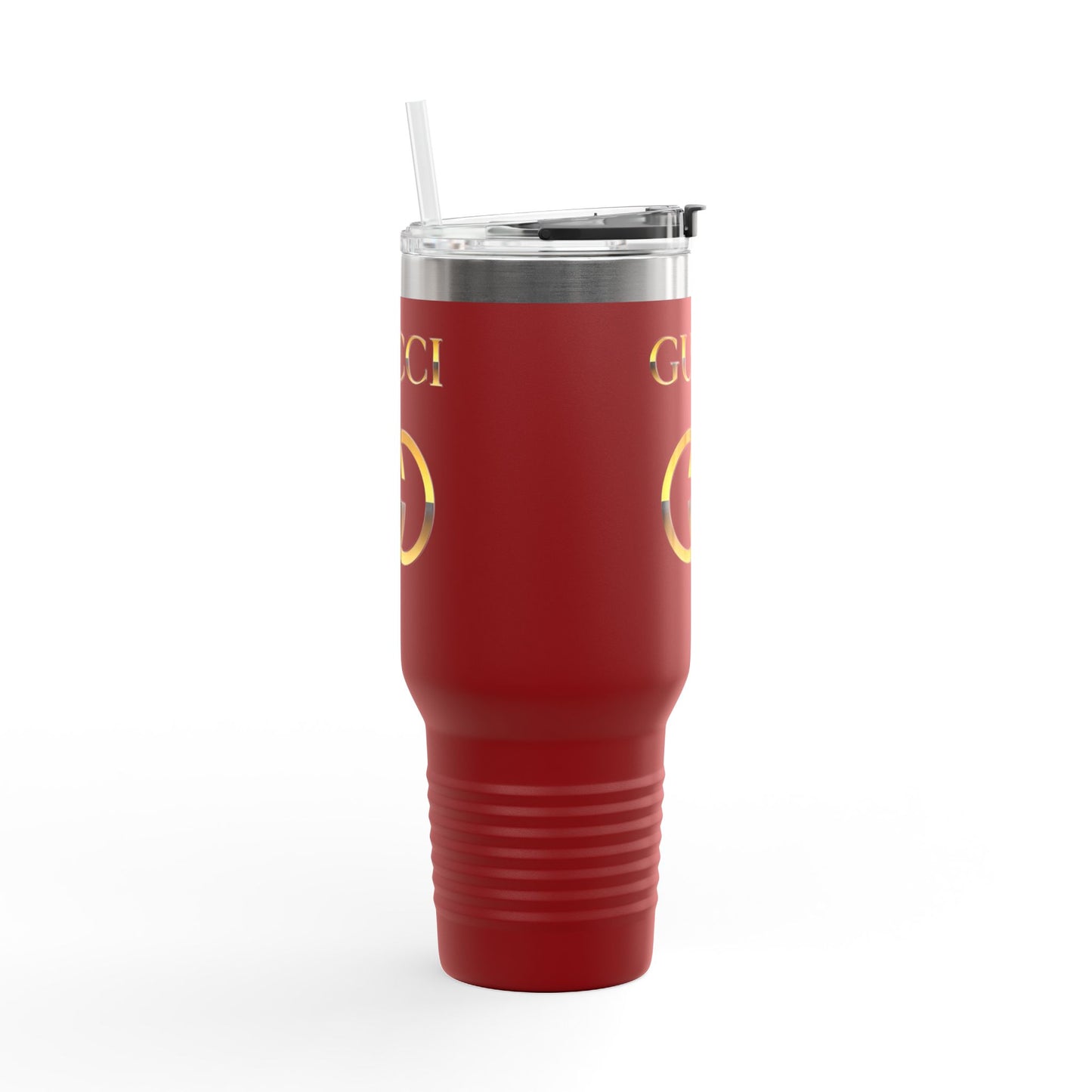 40oz Insulated Travel Mug — White Gold Designer Logo Tumbler