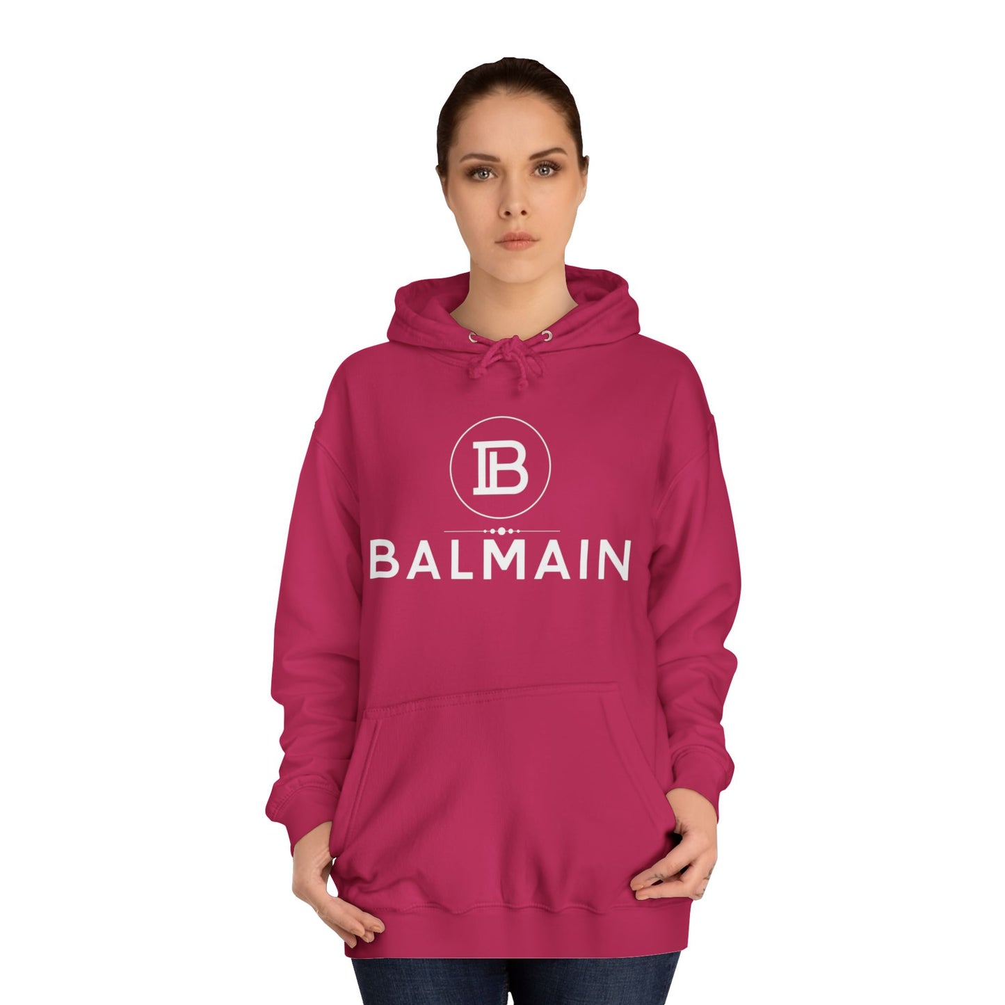 Stylish Unisex College Hoodie with BALMAIN Logo