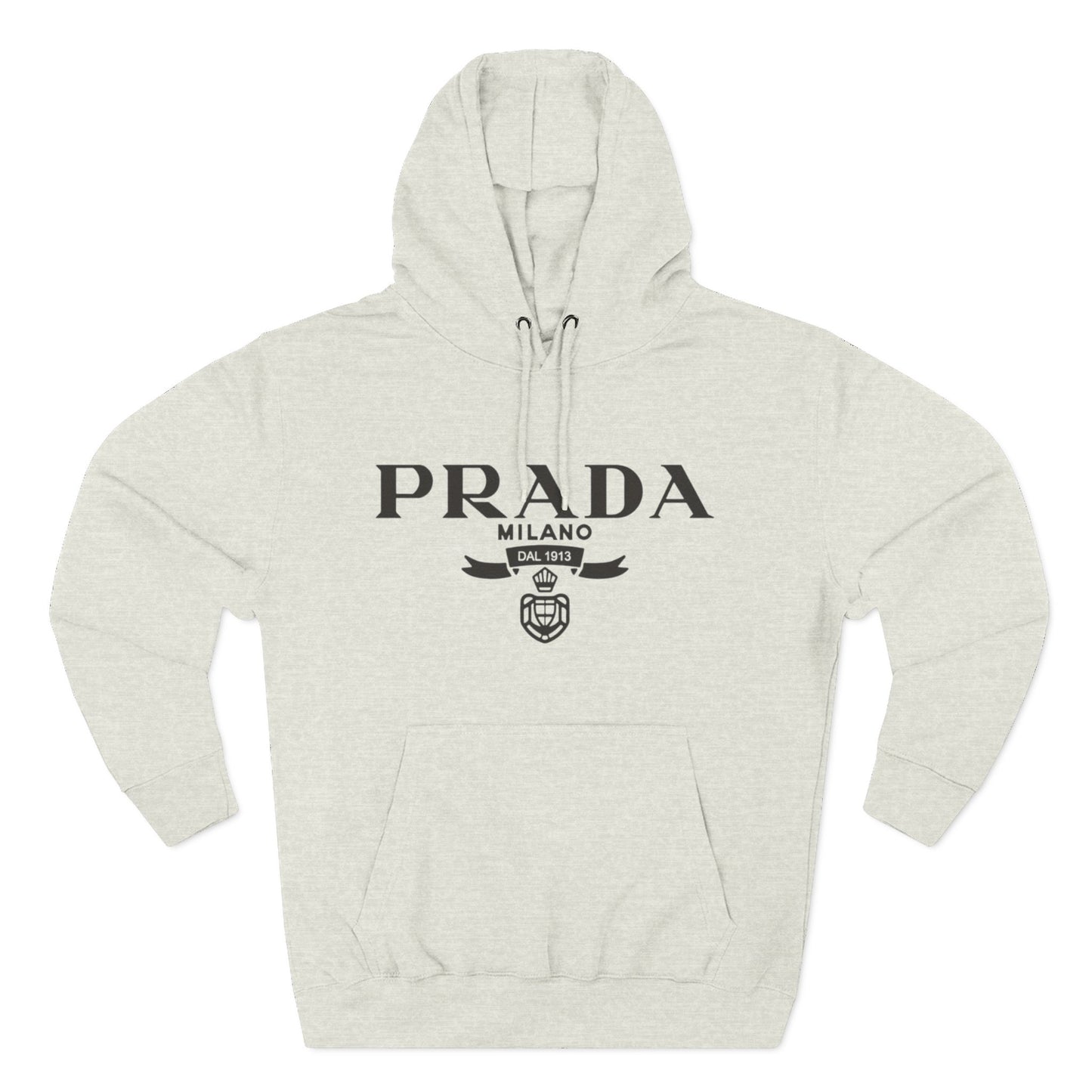 Designer Logo Hoodie - PRADA Milano Inspired Fleece Pullover