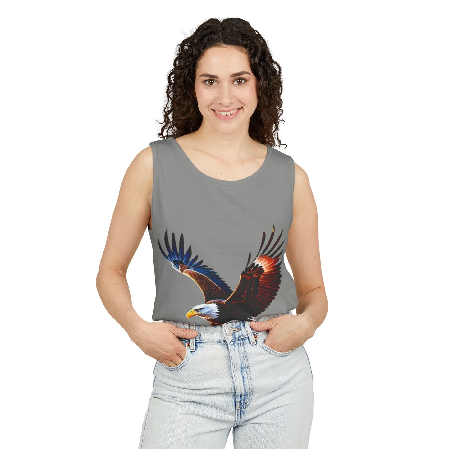 Bald Eagle Graphic Tank Top — Patriotic Flying Eagle Tee