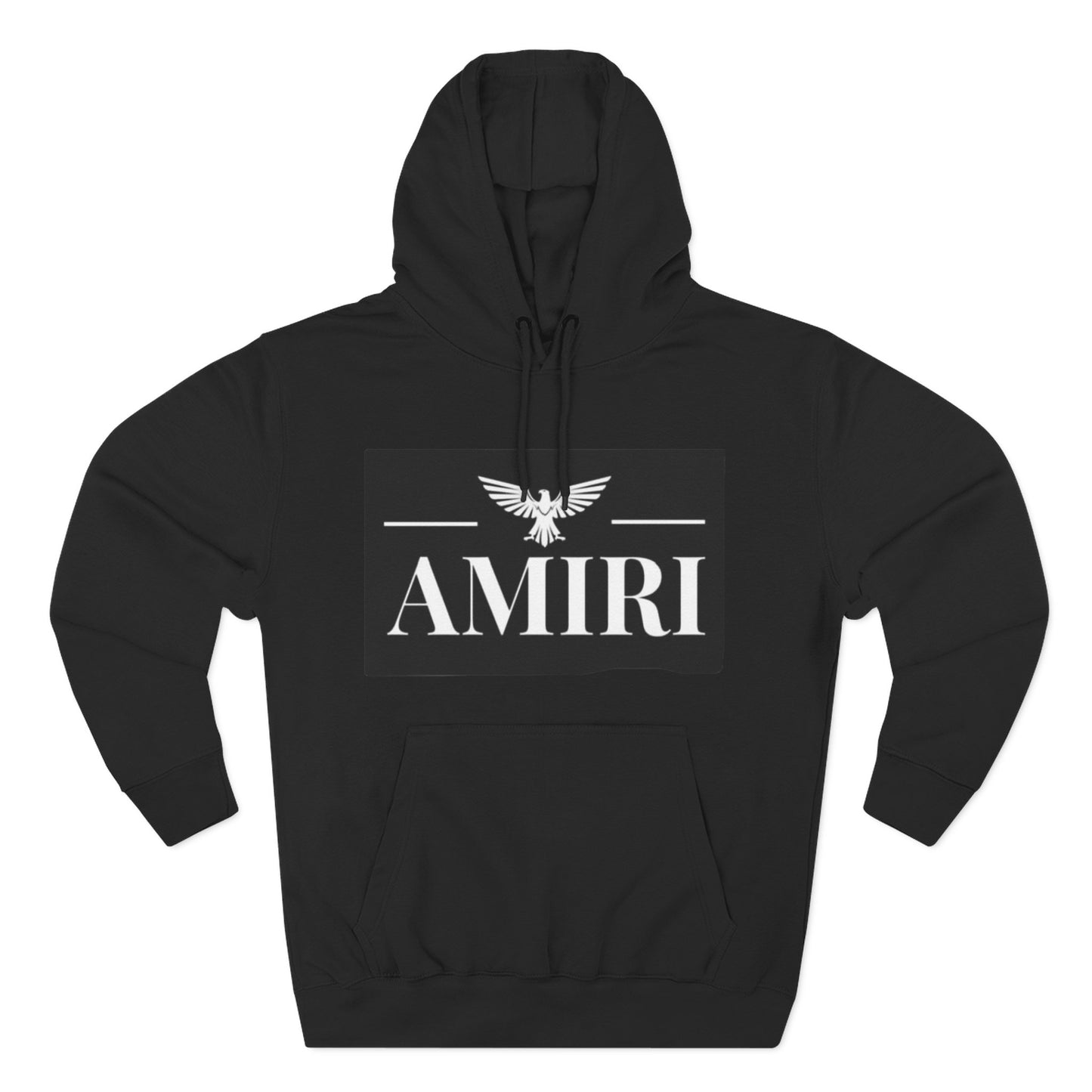 Amiri Logo Hoodie — Graphic Fleece Pullover with Eagle Emblem